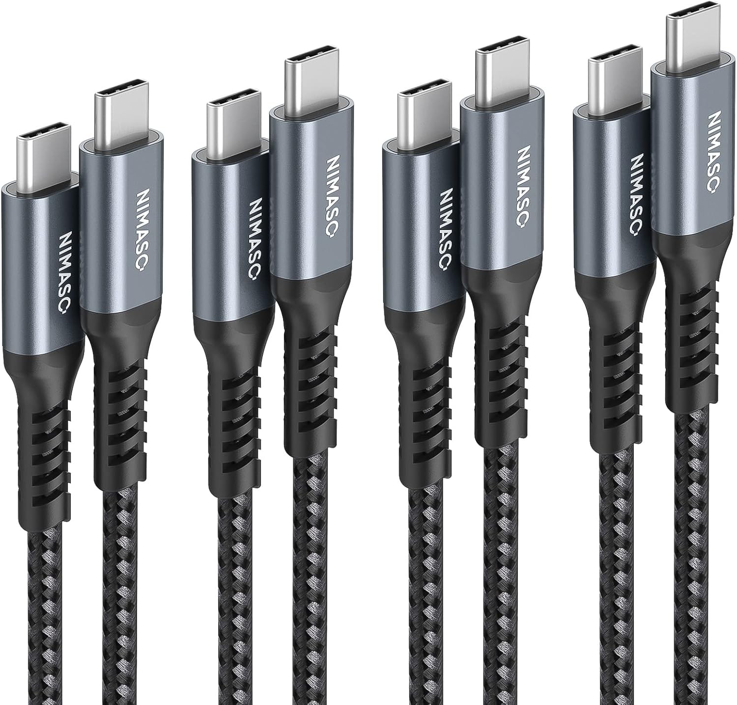 NIMASO USB C to C Cable 10ft+6.6ft+3.3ft+1ft, Grey 