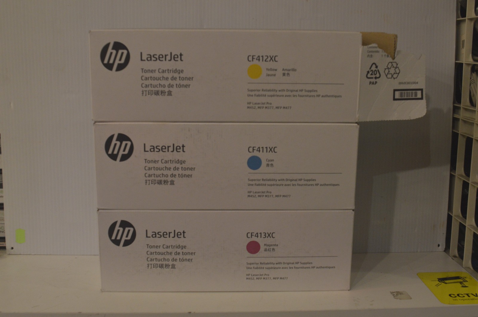 Genuine HP CF411XC CF412XC CF413XC  Black Print Cartridge LOT OF 3