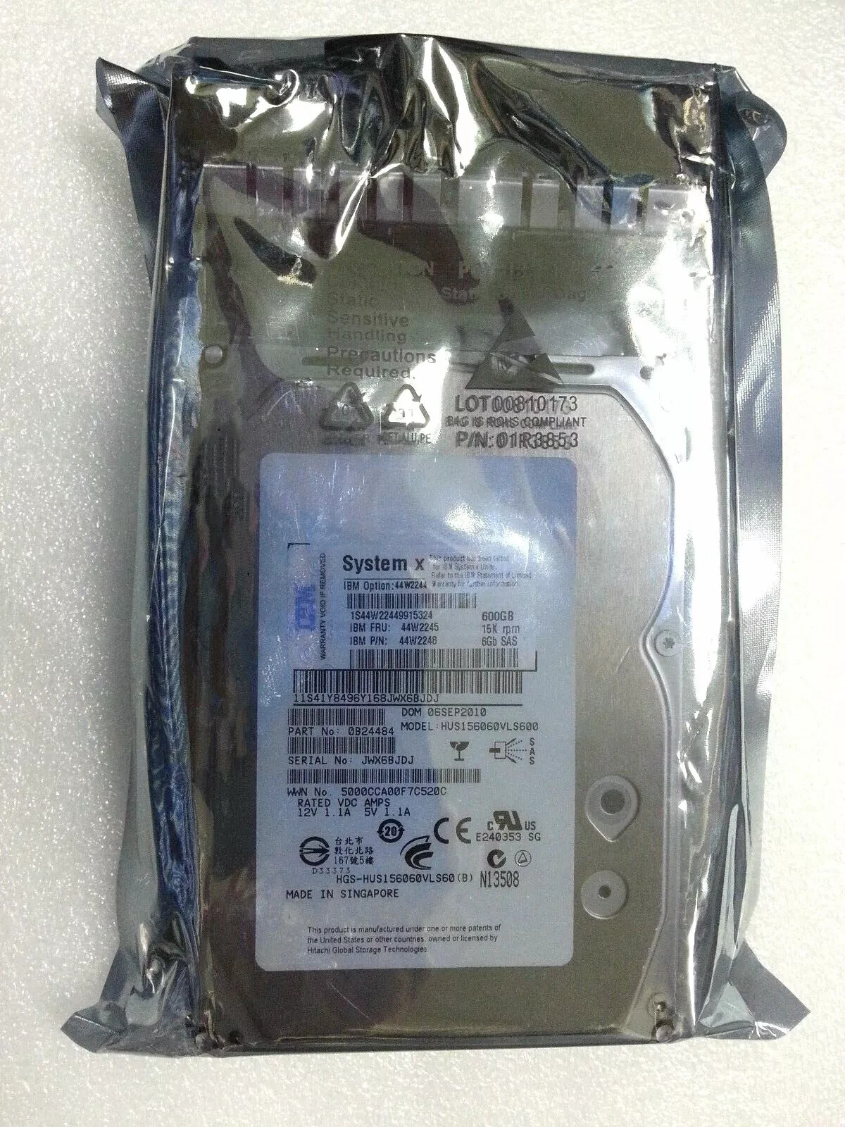 ibm 44W2245 44W2244 44W2248 IBM 600GB 15K 6G lff sas hdd