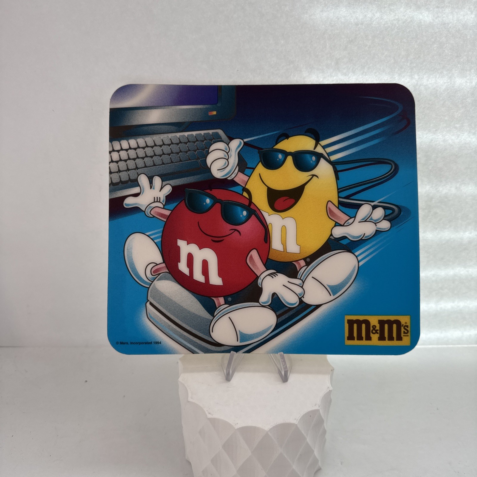 Vintage Very Rare 1994 M&M’s Mousepad Mars Inc. Front is Mint damage on back