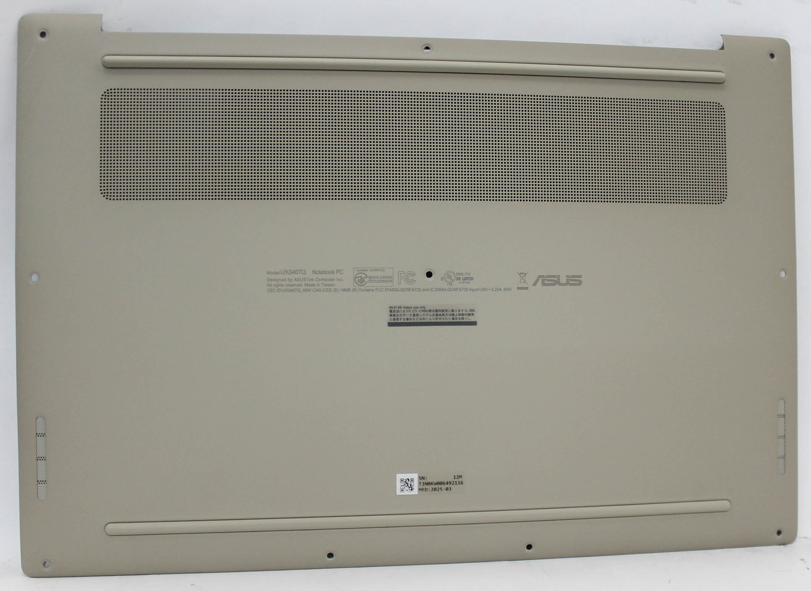 13NB1501AM0501 ASUS Bottom Base Cover ZenBook A14 UX3407QA Beige Grade A