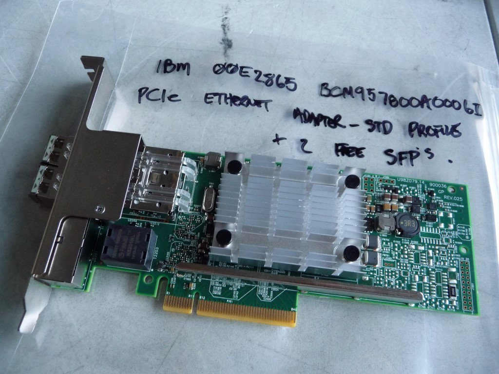 AU SELLER IBM 00E2865 pcie2 x8 2 port GIGA Ethernet + 2x 10gbe SFP -TESTED