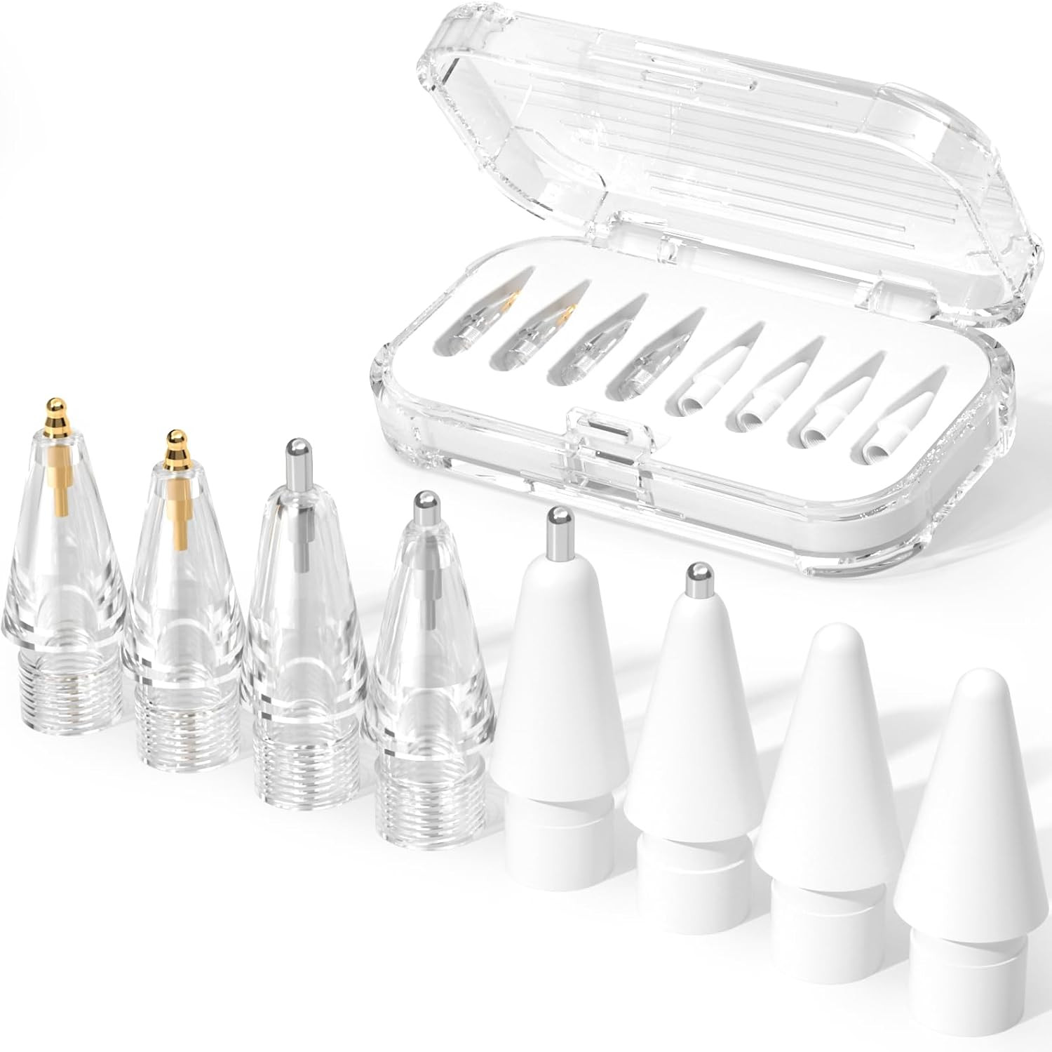 8 Pack Upgraded Replacement Tips for Apple Pencil Tips (White)