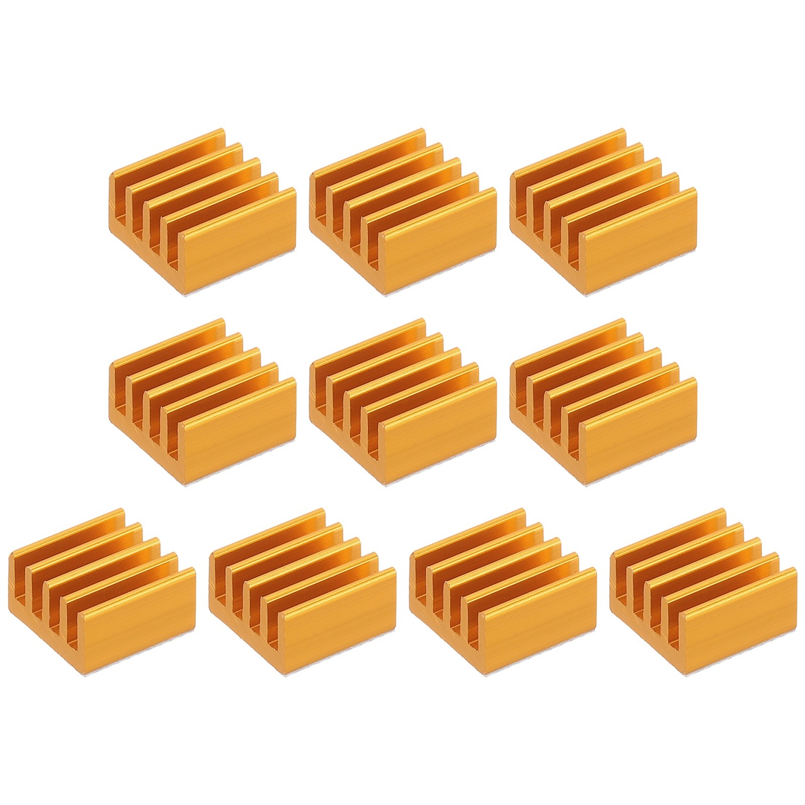 10 Pcs Heatsink 9x9x5mm Aluminum Heat Sink with Thermal Blue Sticker Gold