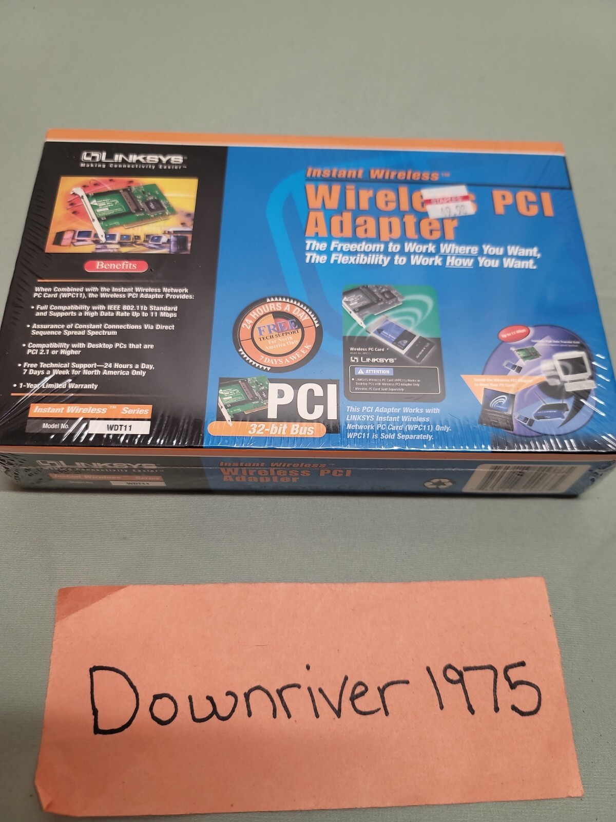 Linksys Instant Wireless PCI Adapter Model WDT11 NEW Sealed Vintage - B24