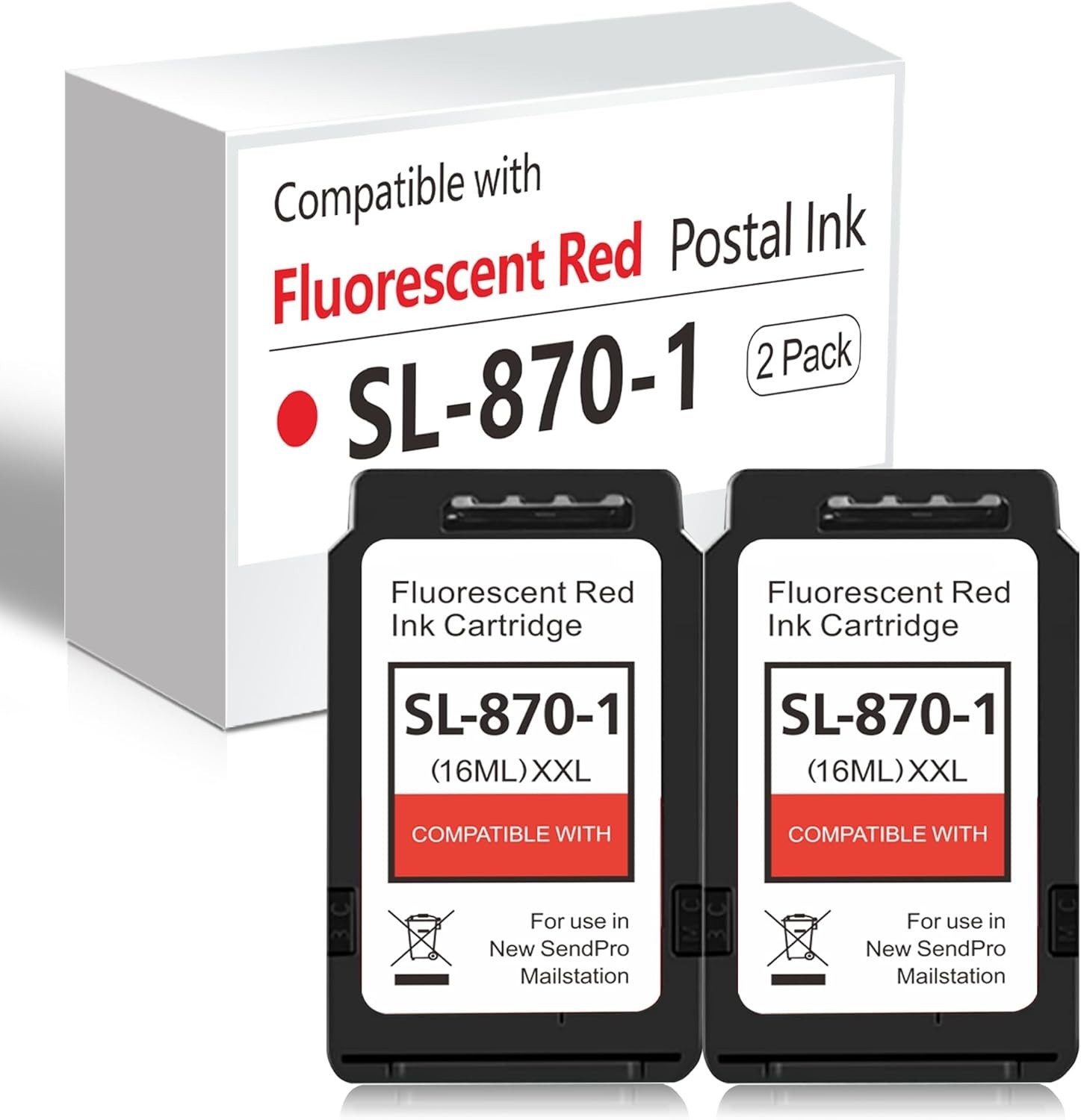 High Capacity SL-870-1 XXL Red Ink Cartridge High Yield Combo Pack 2-Pack 16 ML