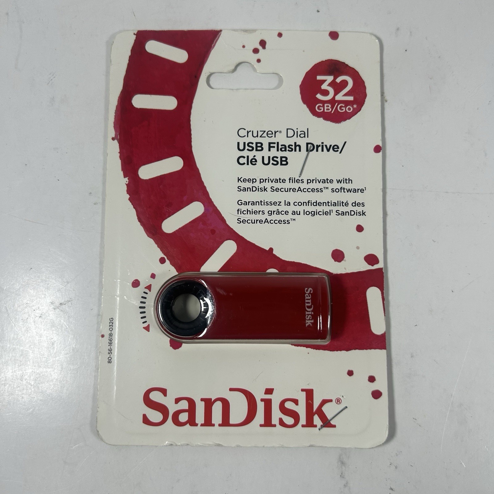 SanDisk 32 GB Cruzer Dial USB Flash Drive New Factory Sealed 80-56-16618-032G