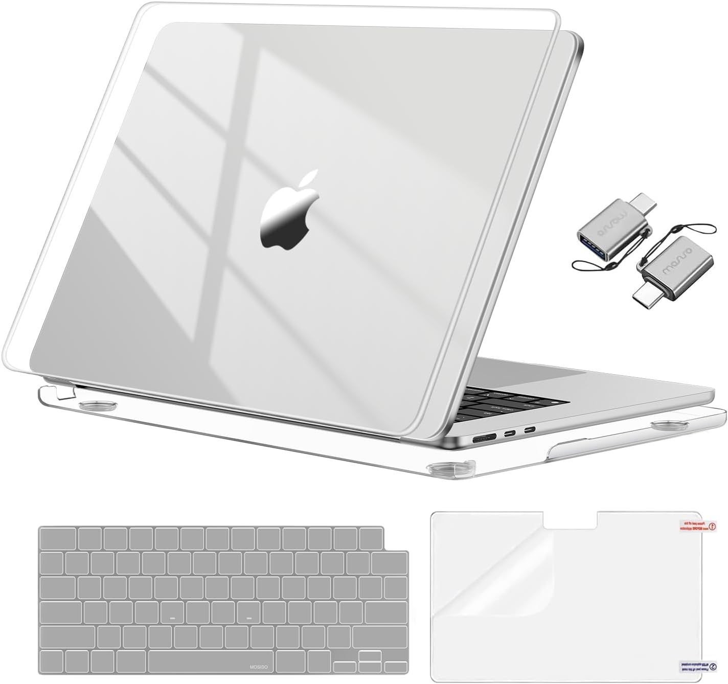 Crystal Clear Case for MacBook Air 13 inch M5 M4 M3 M2, Protective Cover