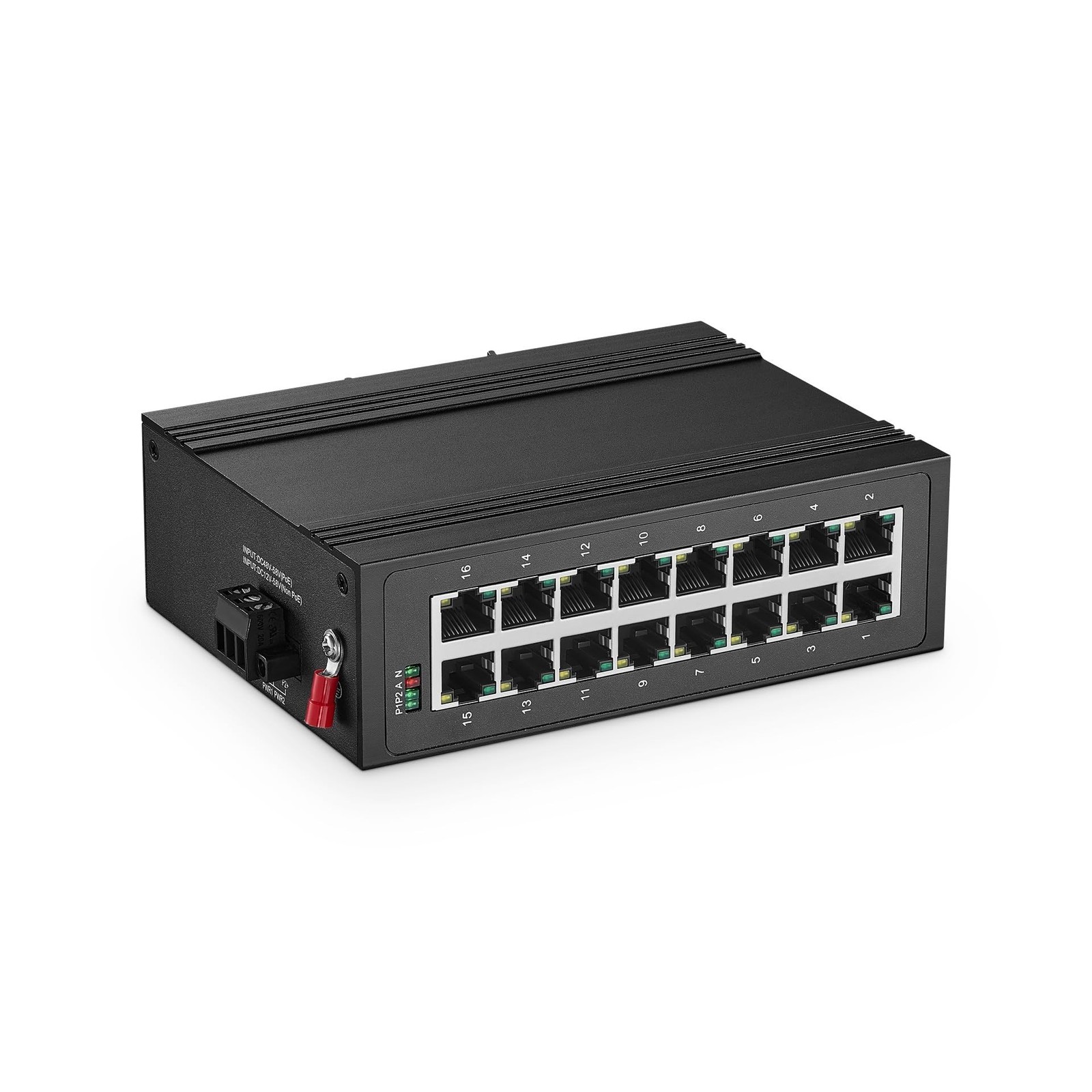 Binardat 16 Port Gigabit Din Rail Industrial Ethernet Switch, 16 Ports 10/100...