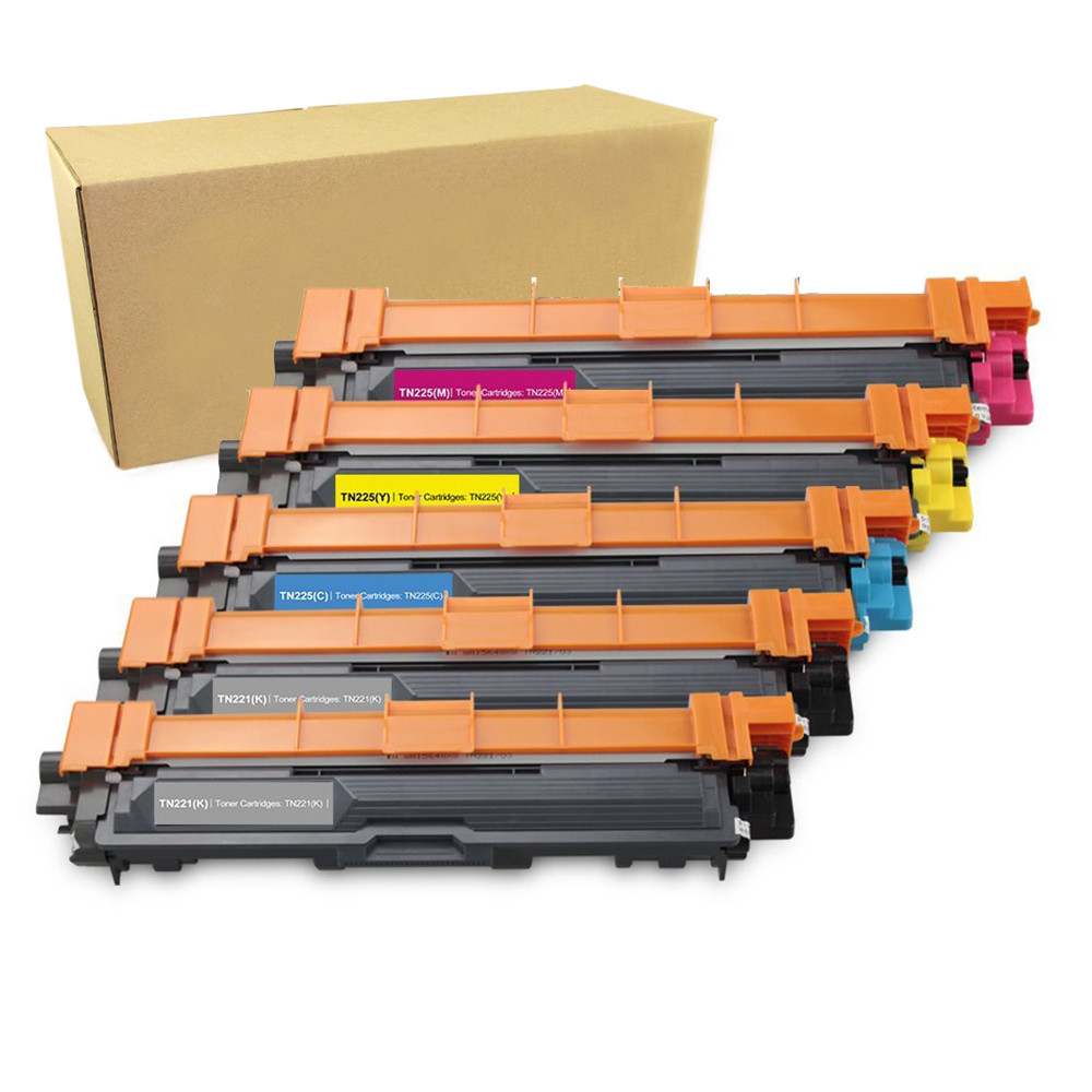 5PK TN225 TN221 Color Toner Set For Brother HL-3140CW MFC-9130CW MFC-9330CDW