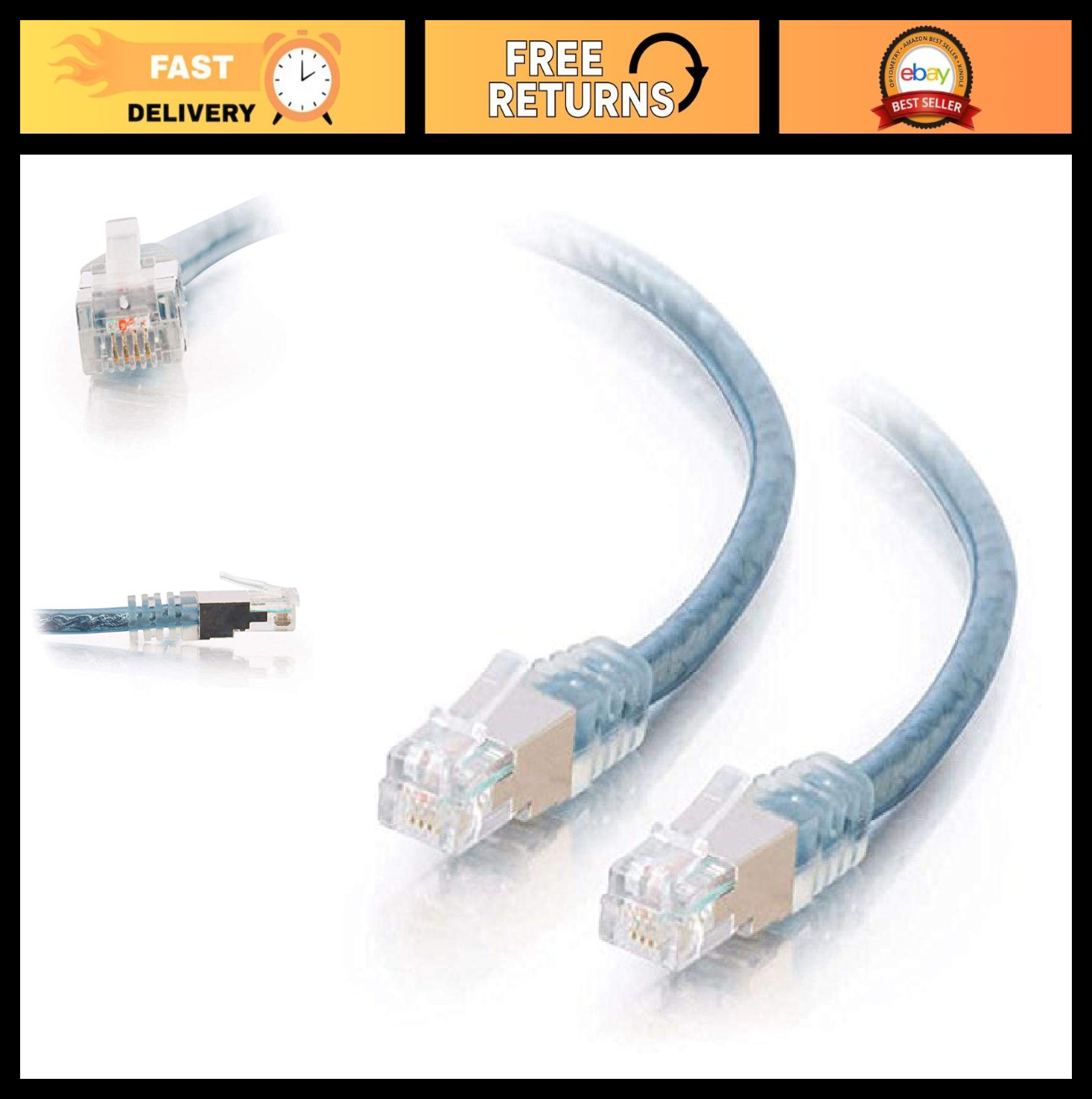 High-Speed RJ11 Modem Cable 25ft - Internet Phone Line Cable, Gray, Fast Connect