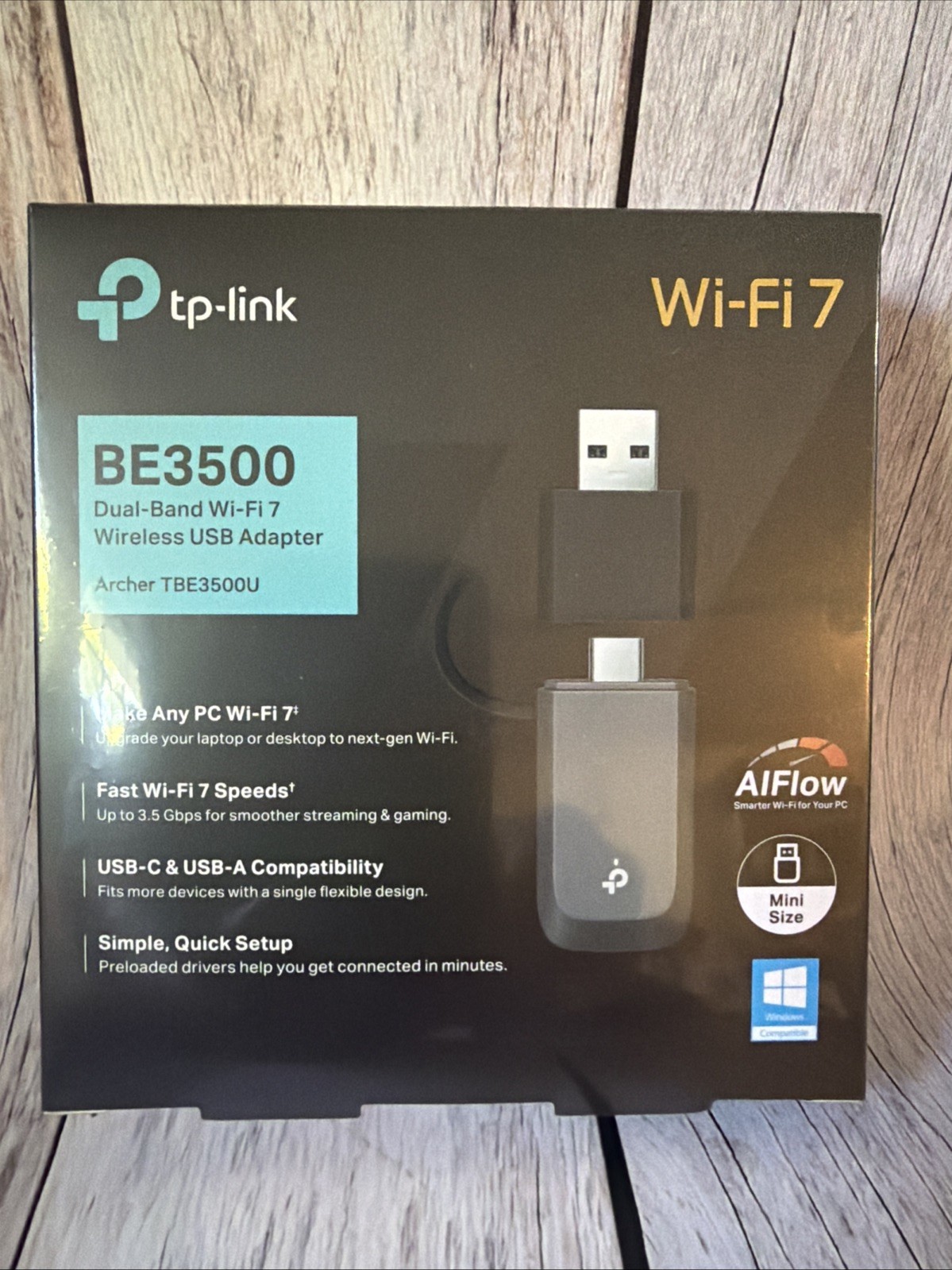 New TP-Link Archer TBE3500U Dual Band WiFi 7 BE3500  Wireless USB Adapter
