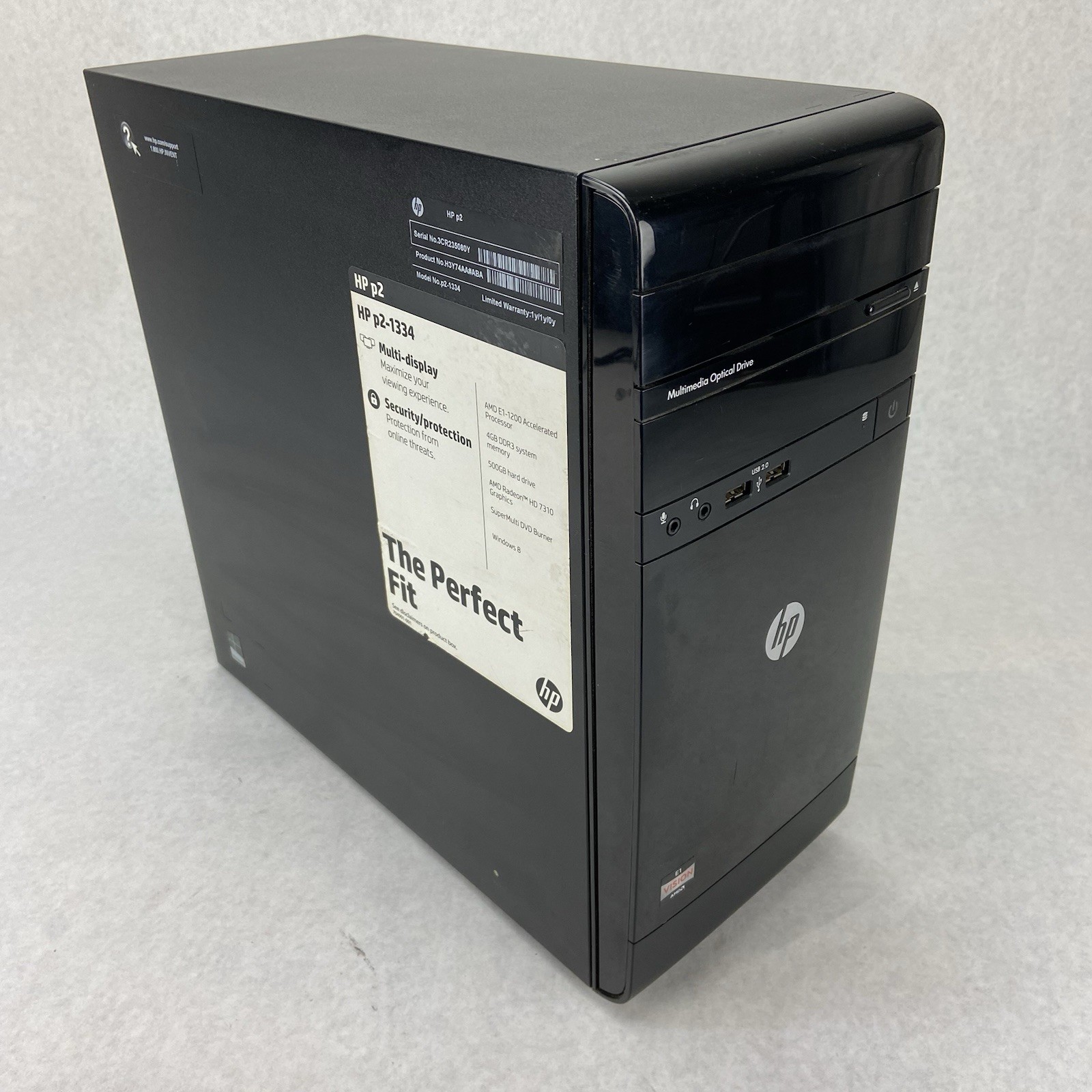 HP Pavilion P2-1334 MT AMD E-1200 1.4GHz 6GB RAM No HDD No OS