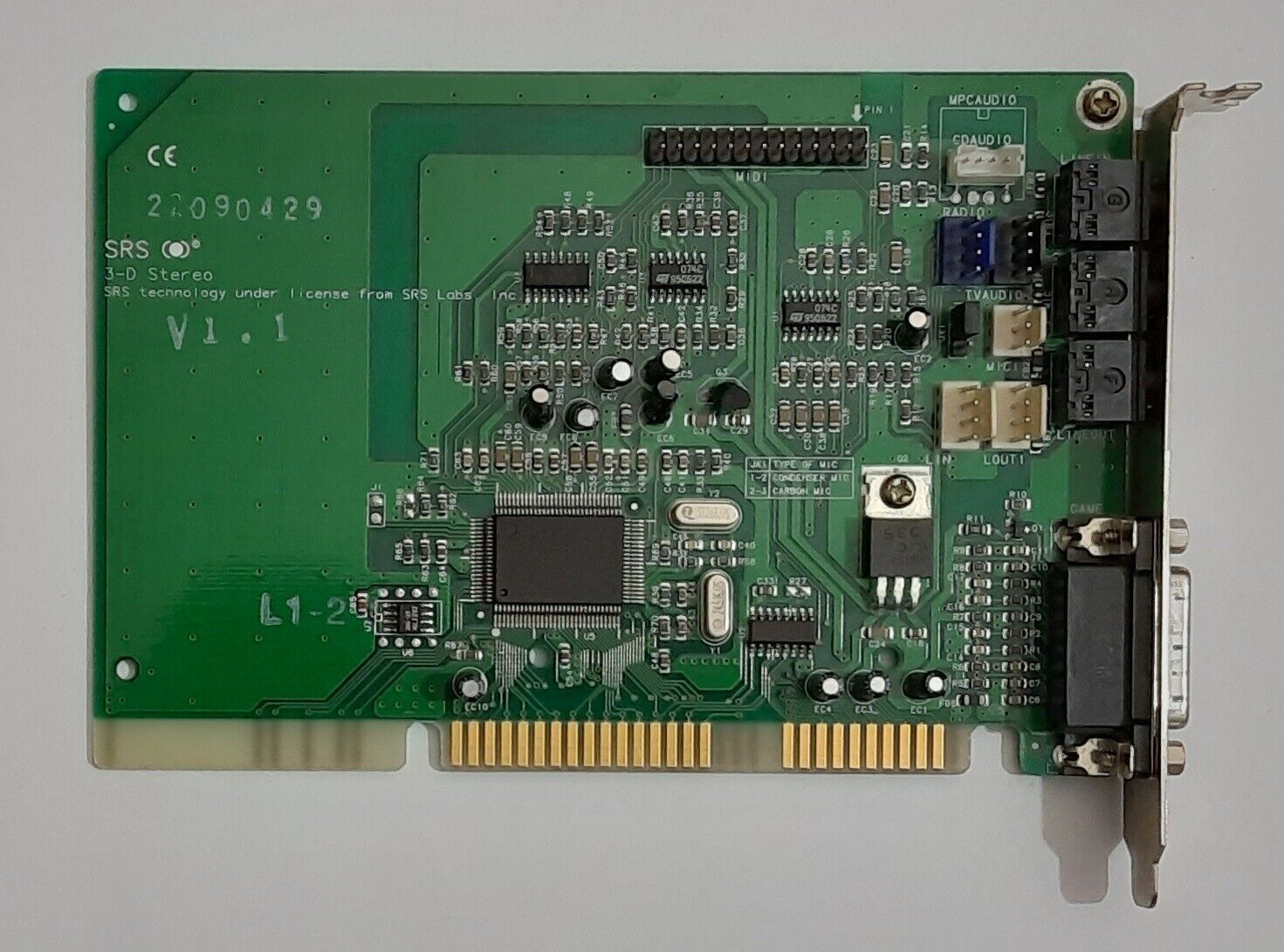 Aztech Sound 16B SRS 3D ISA Sound Card (AZT2320, Retro, 1997)