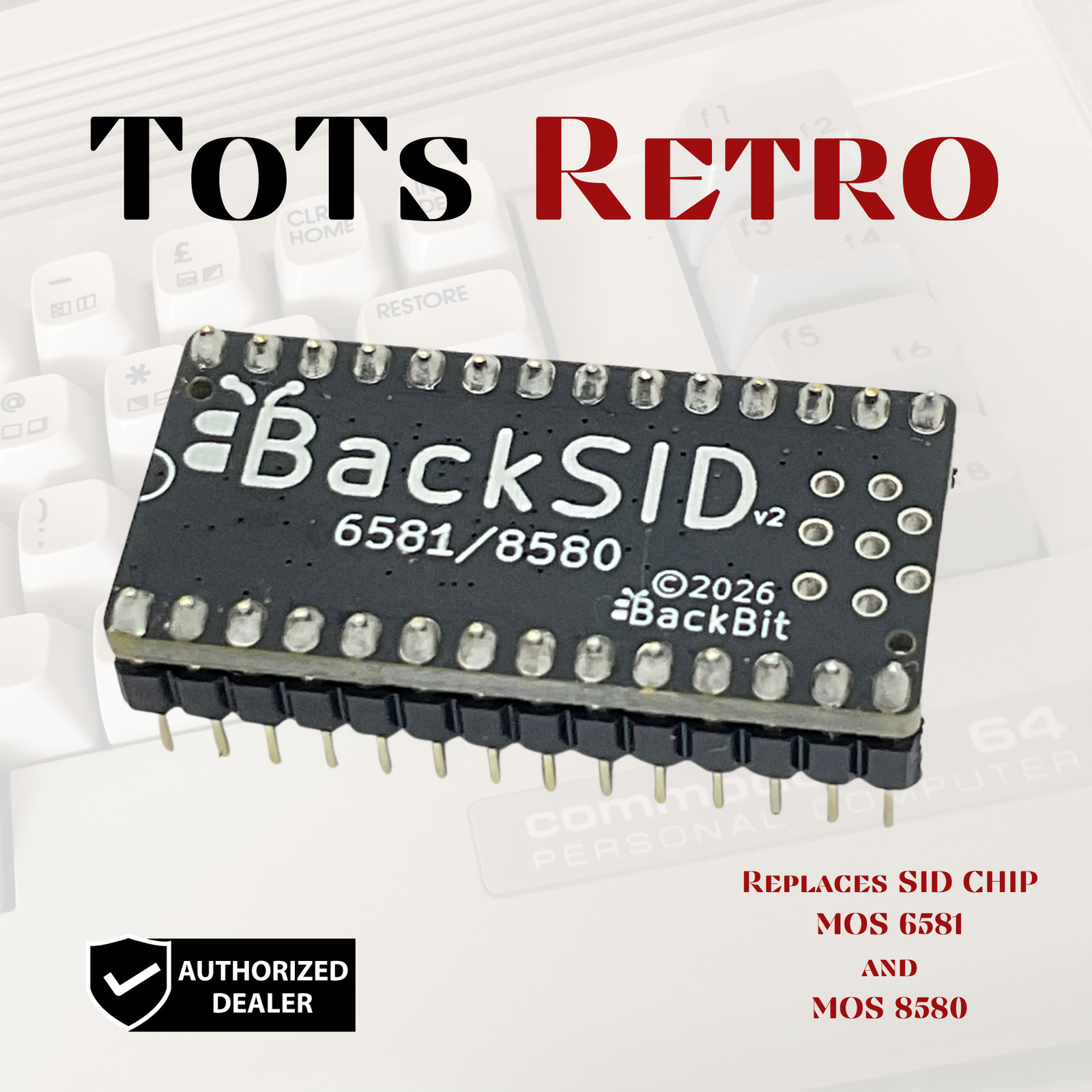 BackSID v2 SID Replacement For MOS6581 and MOS8580 Commodore 64 c64c c128 c128d