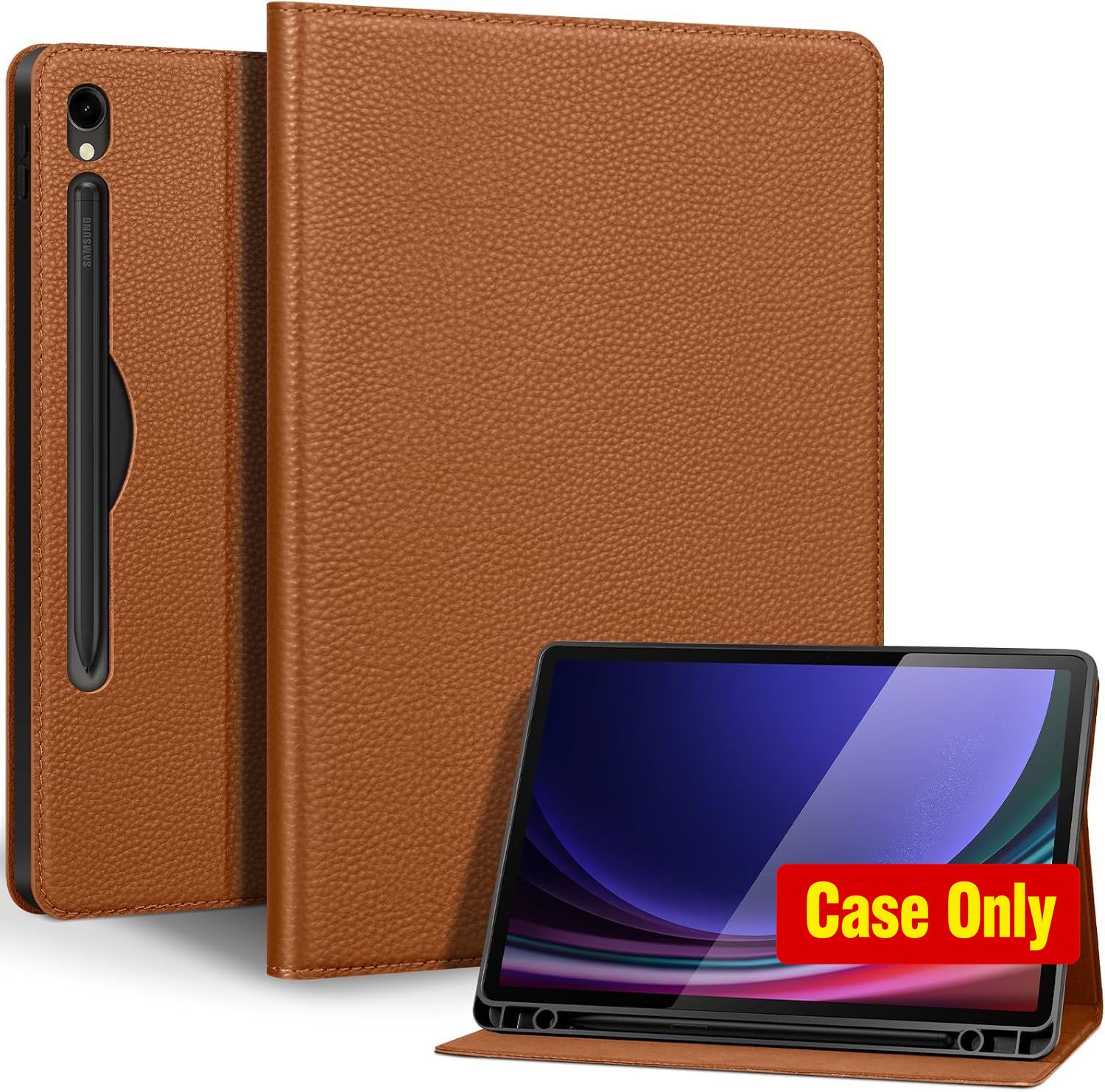 Leather Shockproof Case for Galaxy Tab S10 FE/S10 Lite 10.9" - Brown Color