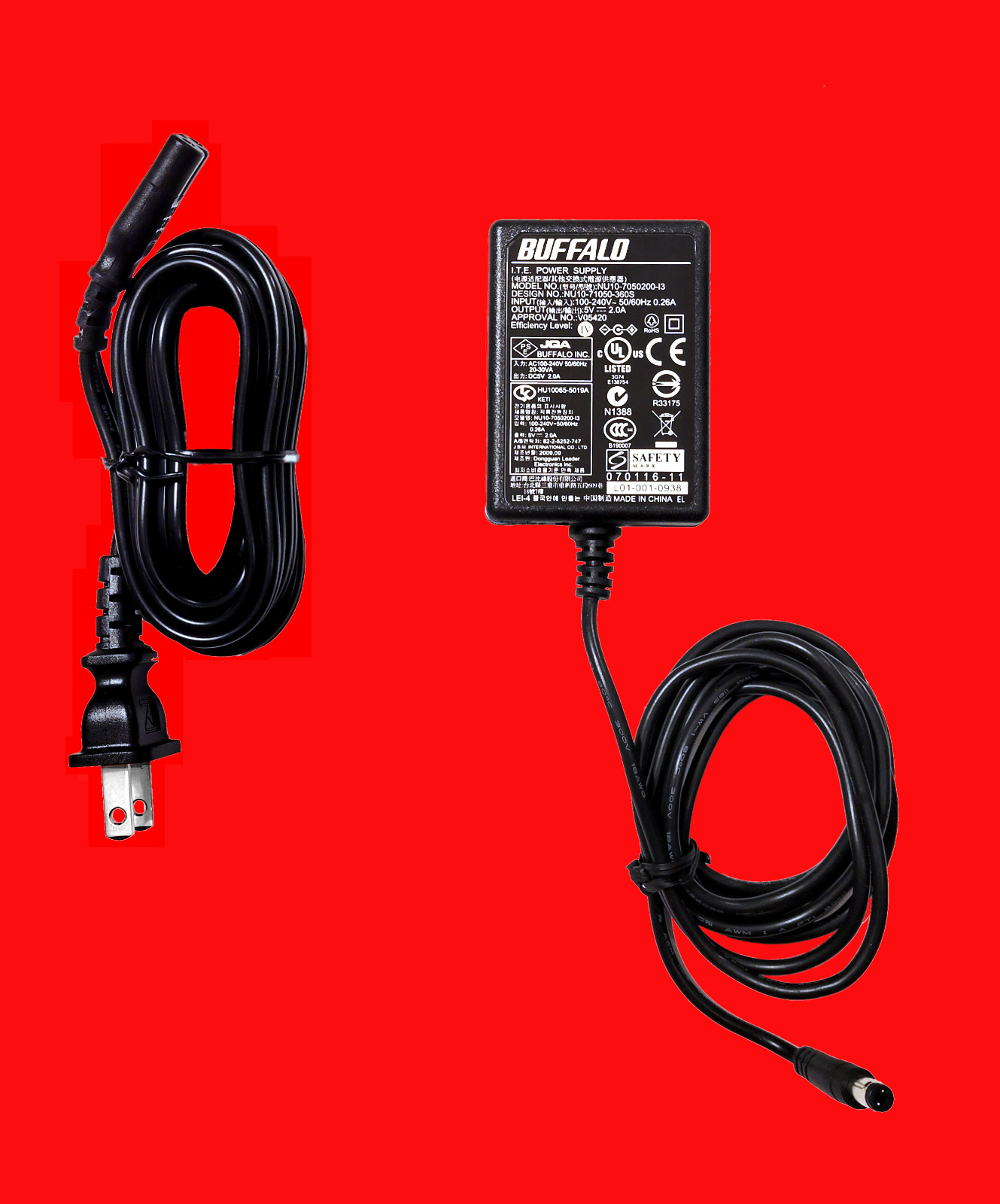 Buffalo OEM WHR-HP-G54 AirStation AC Power Adapter Cord Genuine Replacement