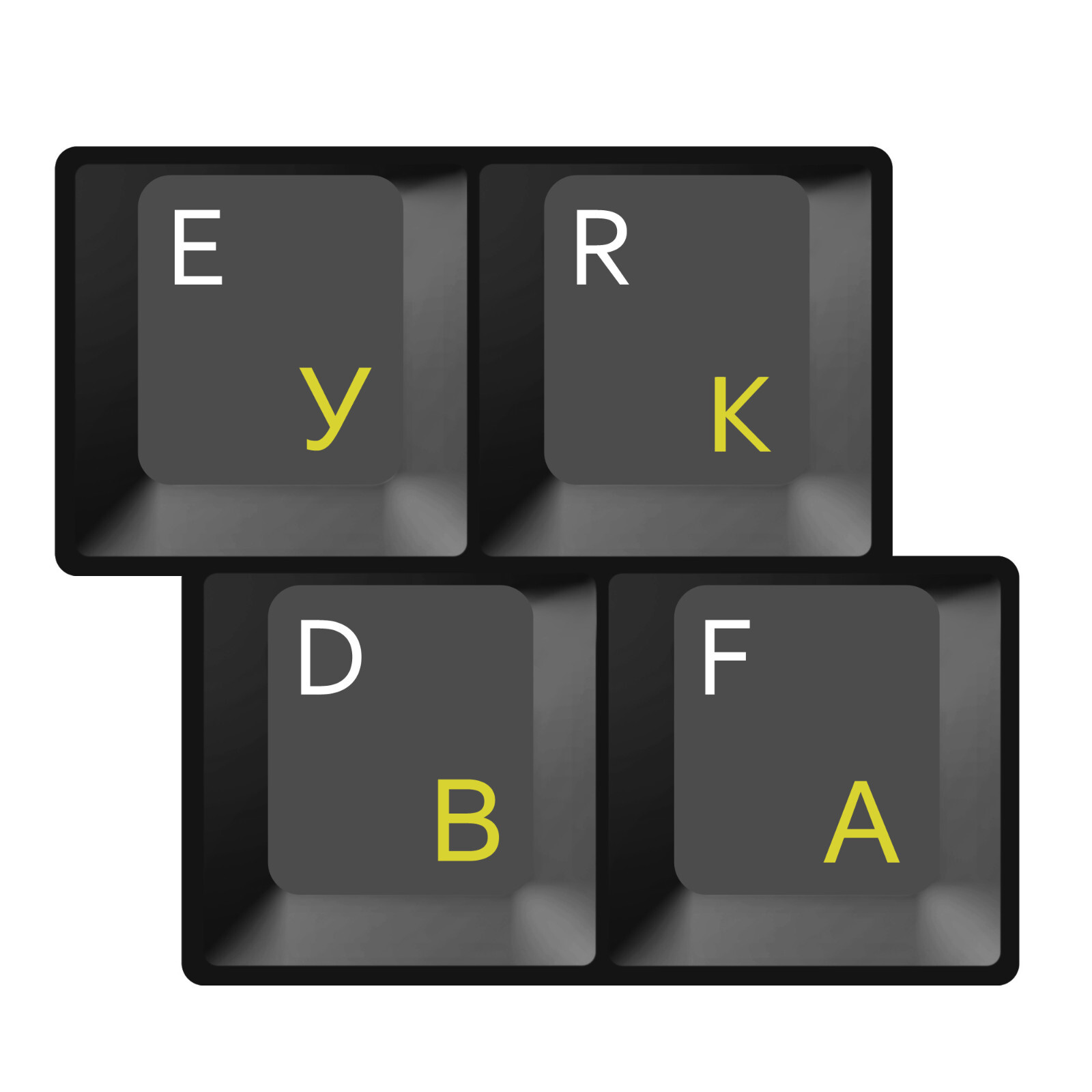 HQRP Russian Keyboard Stickers Cyrillic Yellow Letters
