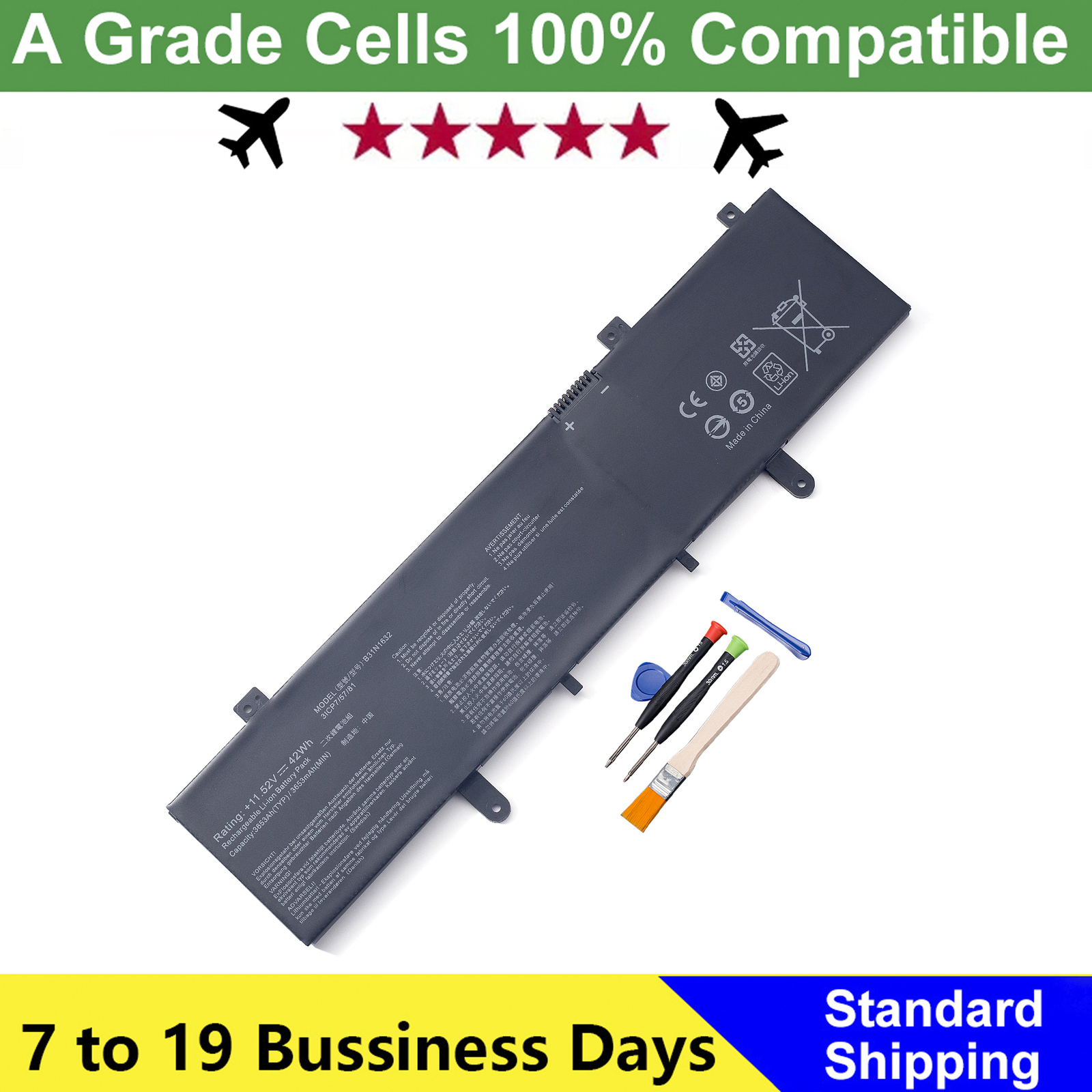 B31N1632 Battery For ASUS Vivobook 14 X405U X405UA X405UR X405UQ S4000U S4100U