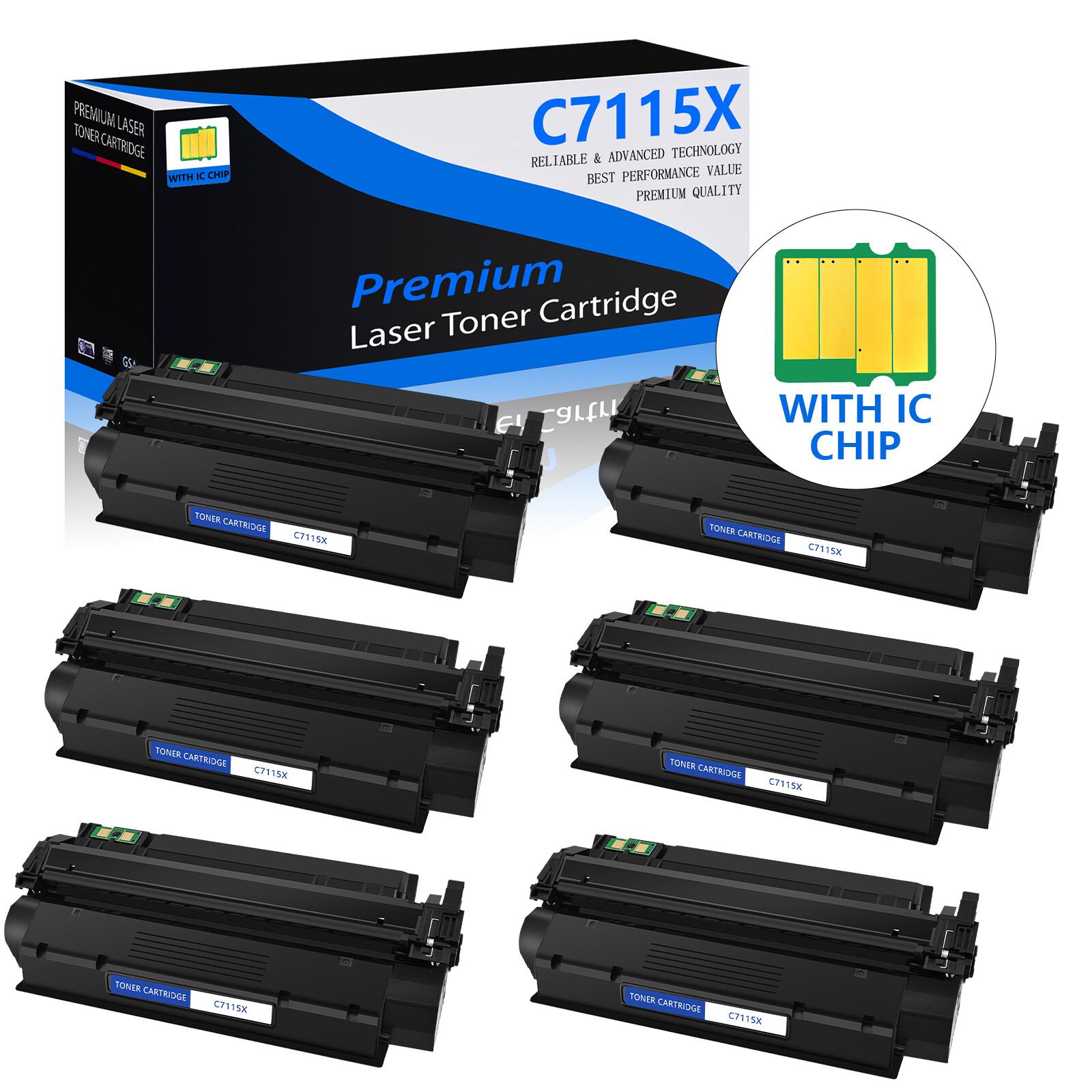6PK C7115X 15X Toner Cartridge for HP LaserJet 3310mfp 3320 3320mfp 3320n 3330