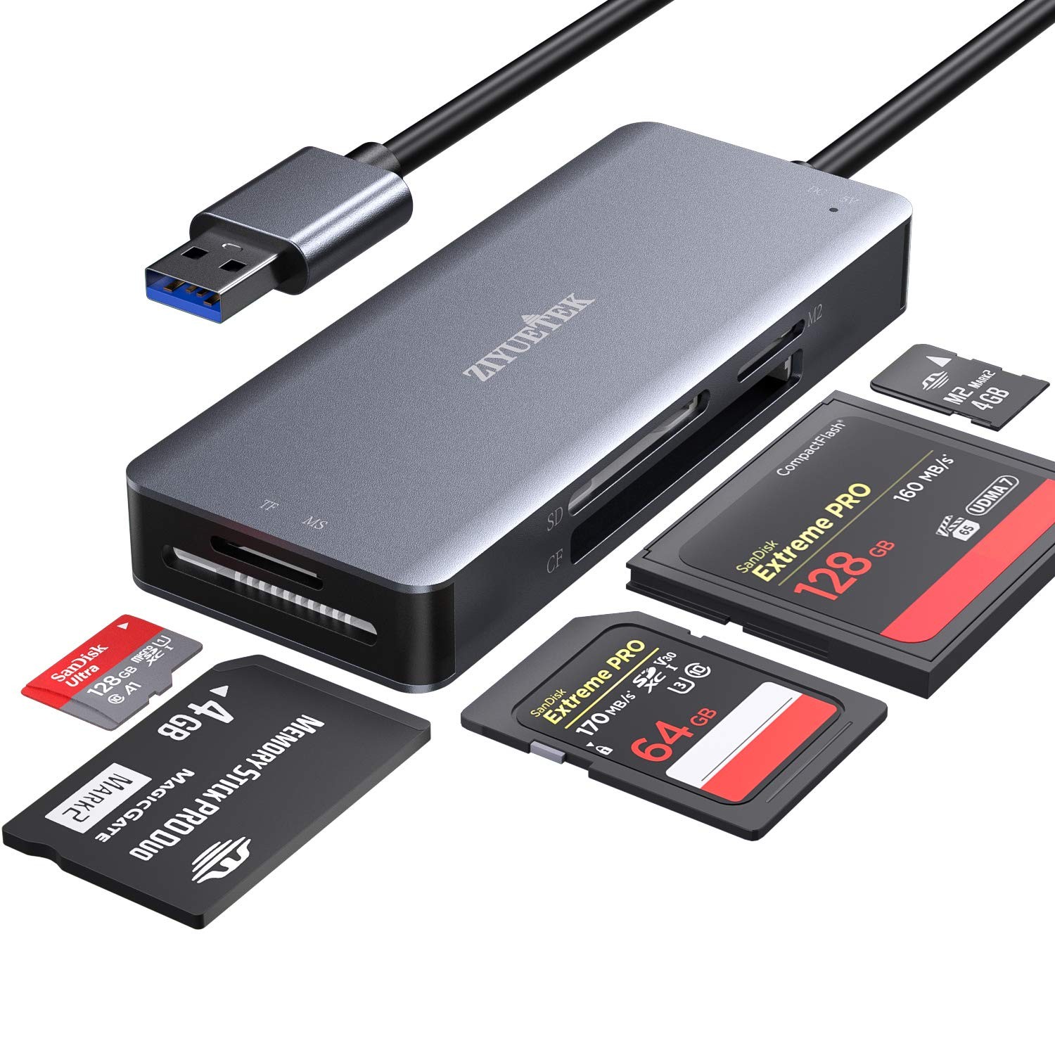 CF Card Reader,USB 3.0 to Compact Flash Memory Card Reader Adapter 5Gbps Read...