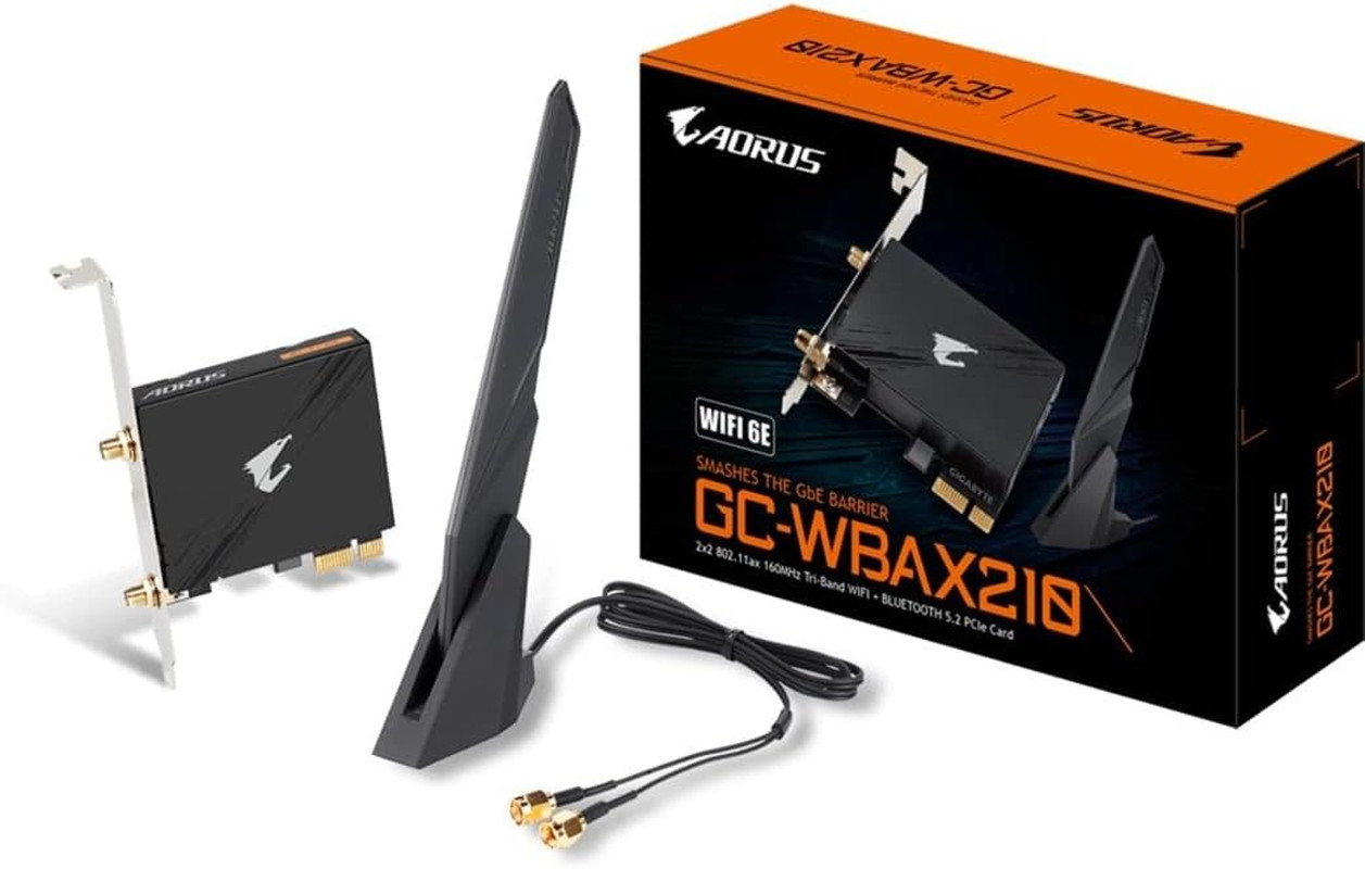 GIGABYTE Wifi 6E GC-WBAX210 (2X2 802.11Ax/ Tri-Band Wifi/Bluetooth 5.2/ Pcie Exp
