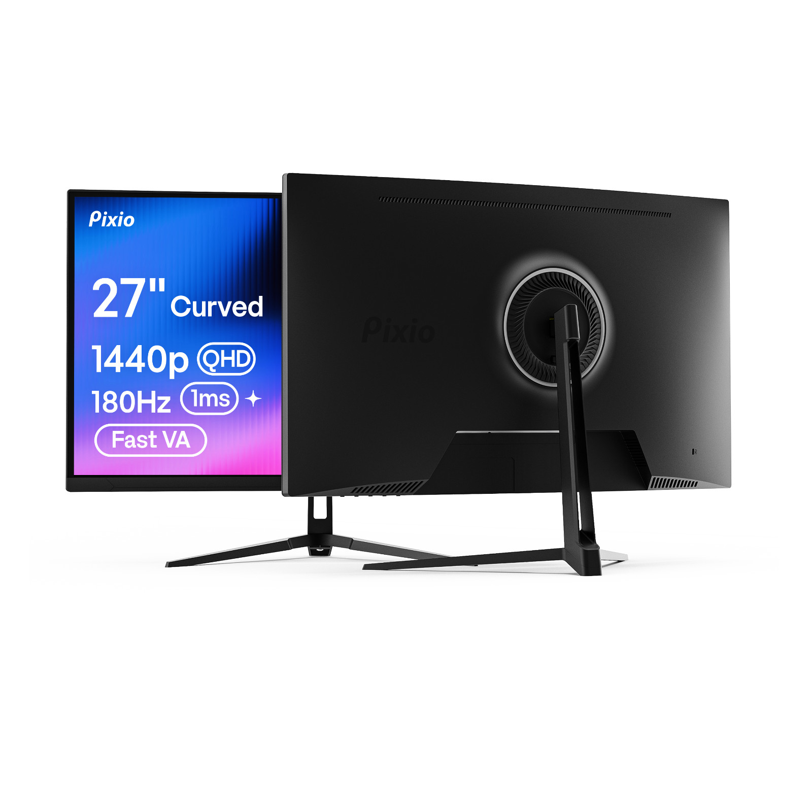 Pixio PXC278 Wave 27" Curved 1440p 1ms 180Hz Monitor | Certified Refurbished