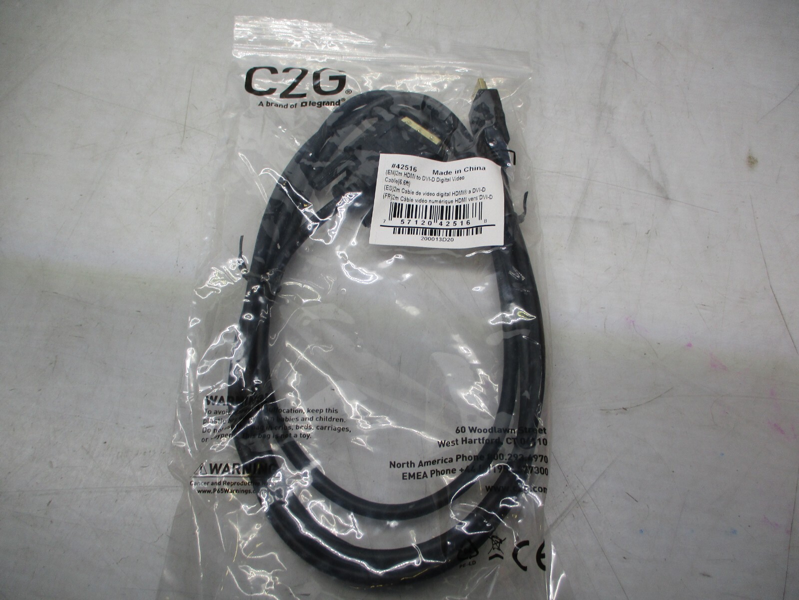 C2G / Cables To Go 42516 HDMI to DVI-D Digital Video Cable (2 Meters/6.6 Feet)