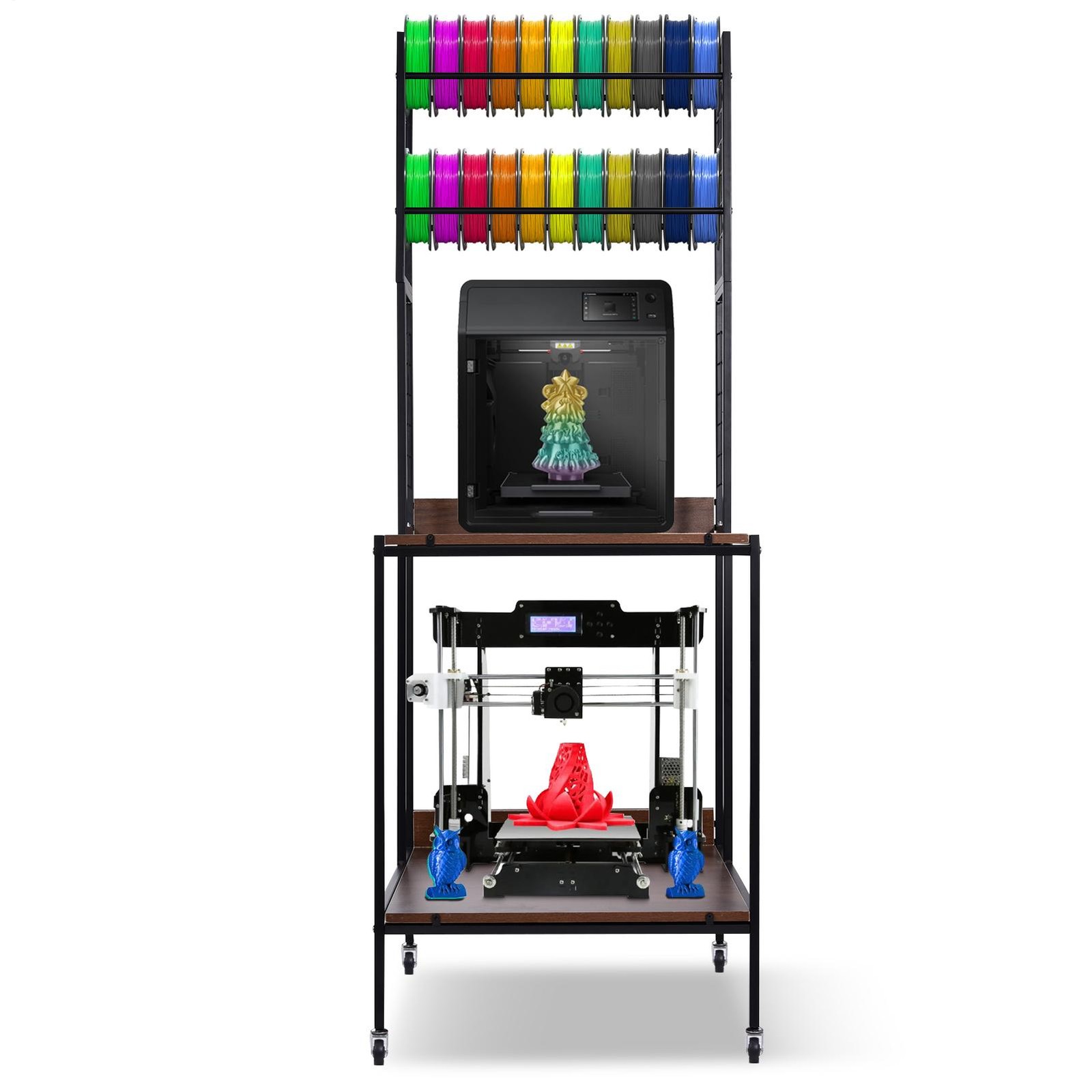 3D Printer Stand with Filament Storage, Sturdy Heavy Duty Workbench