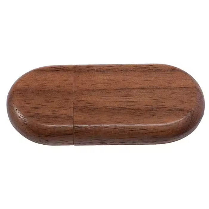 Personalised Oval Wooden USB Stick Flash Drive Custom Engraved Gift