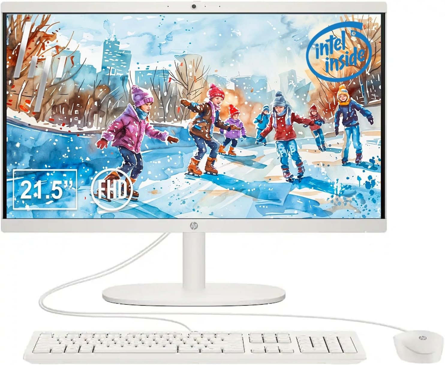 HP 22-dg0034 21.5" All-in-One Desktop Intel N100 8GB Memory 128GB UFS Win11 Home