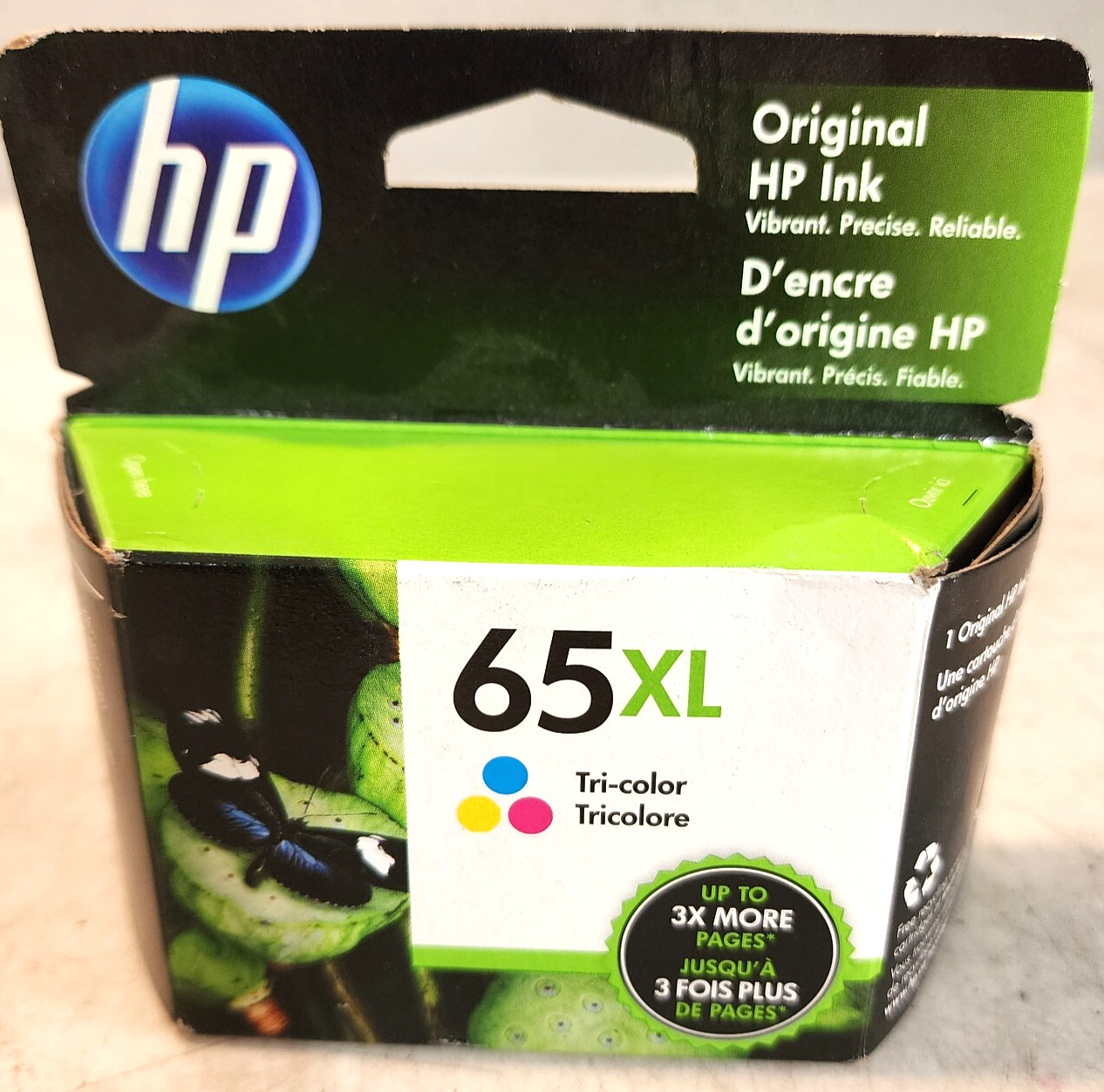 HP 65XL Tri-Color Hi Yield Ink Cartridge N9K03AN Genuine New Sealed NO BOX 2025