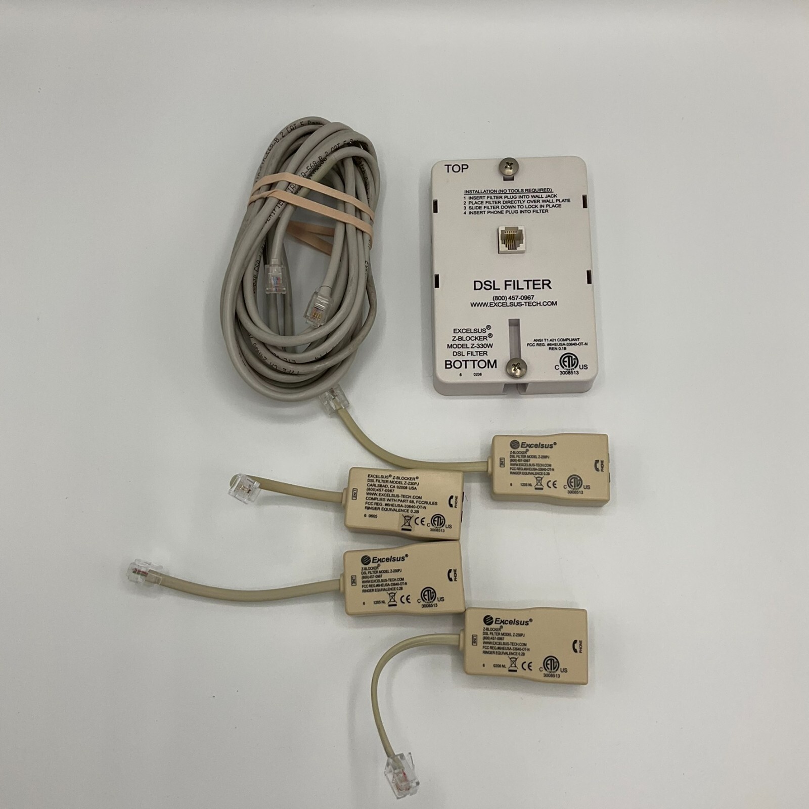 Excelsus Z-330W DSL Filter w/ Wall Mount & Extras - Bottom Mounting Option