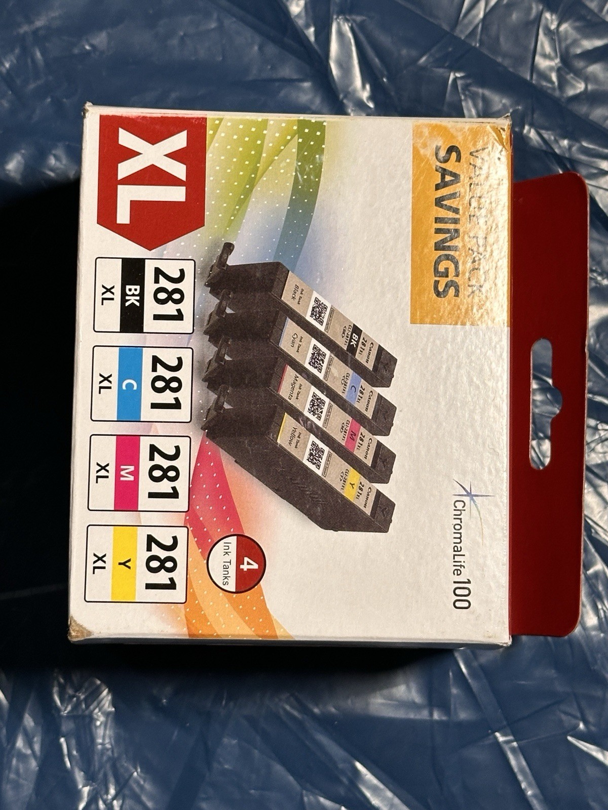 Canon CLI-281 XL Genuine BKCMY Four Color Value Pack,
