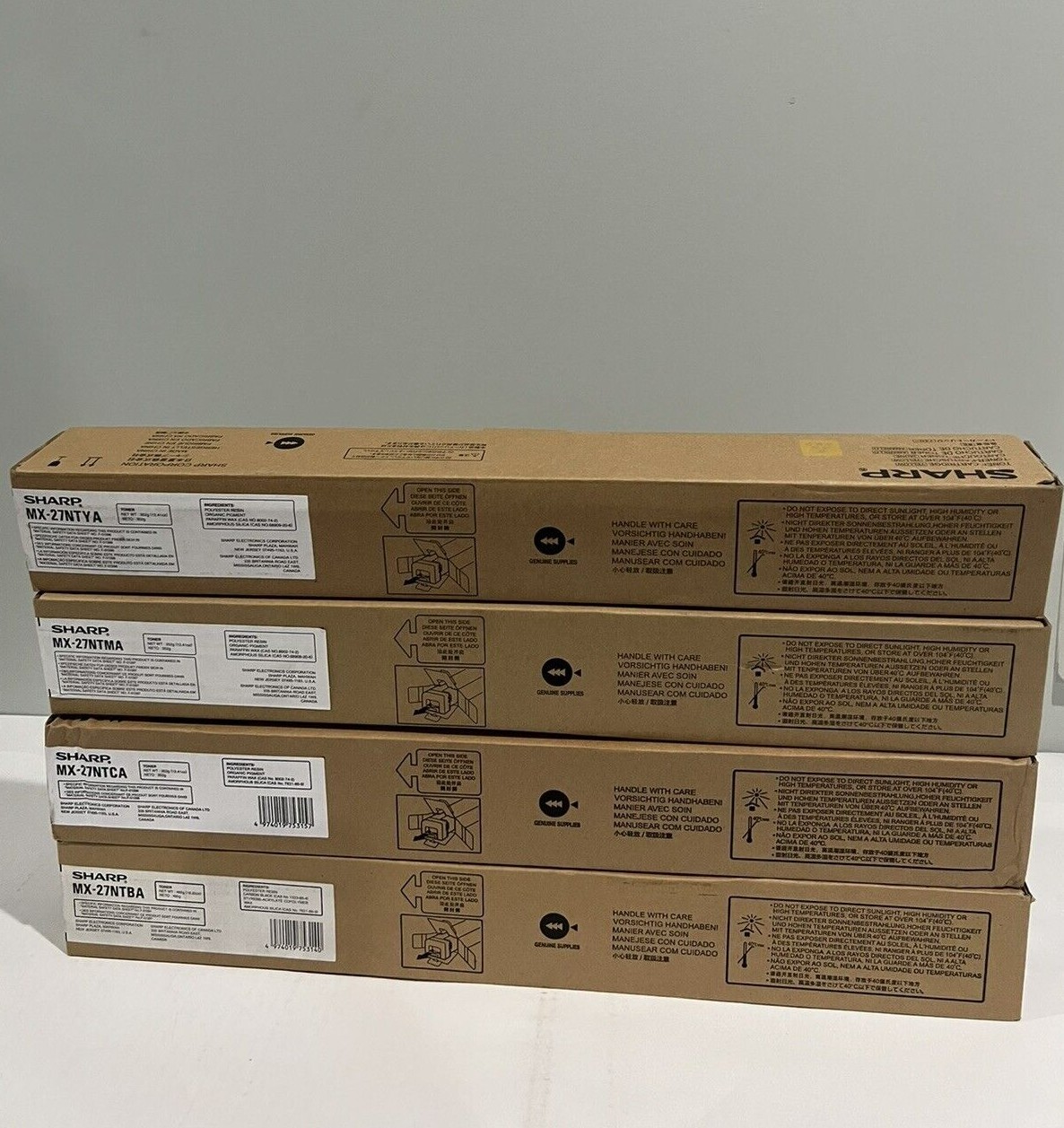 Sharp MX27NTCA MX27NTMA MX27NTYA  MX-27NTBA Toner Cartridges CMYK Set of 4, NEW 