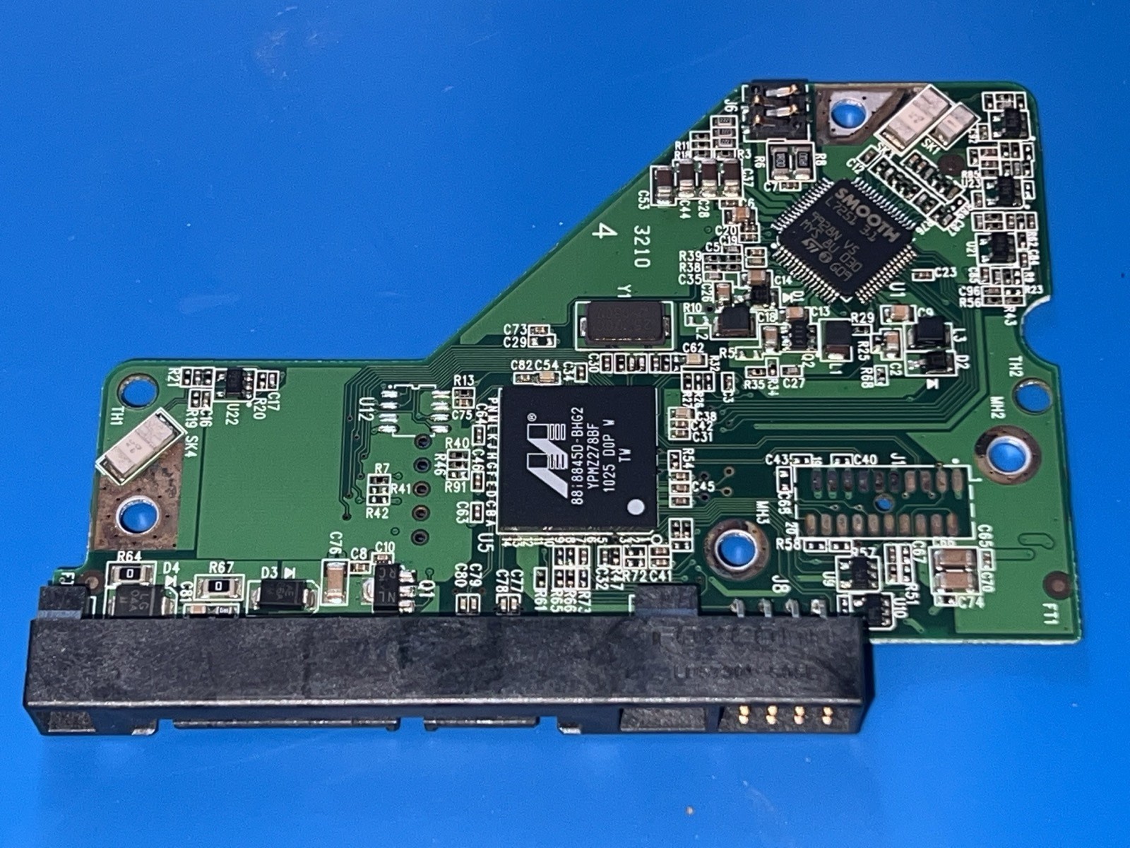 Western Digital 3.5" SATA hard drive PCB logic controller board.