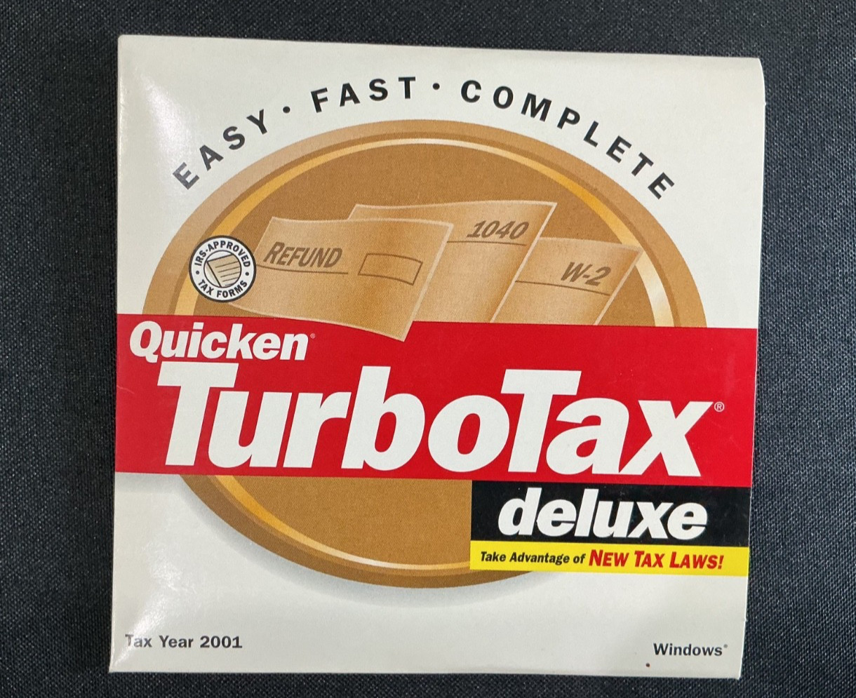Quicken Turbo Tax Deluxe Tax year 2001 for windows with guides