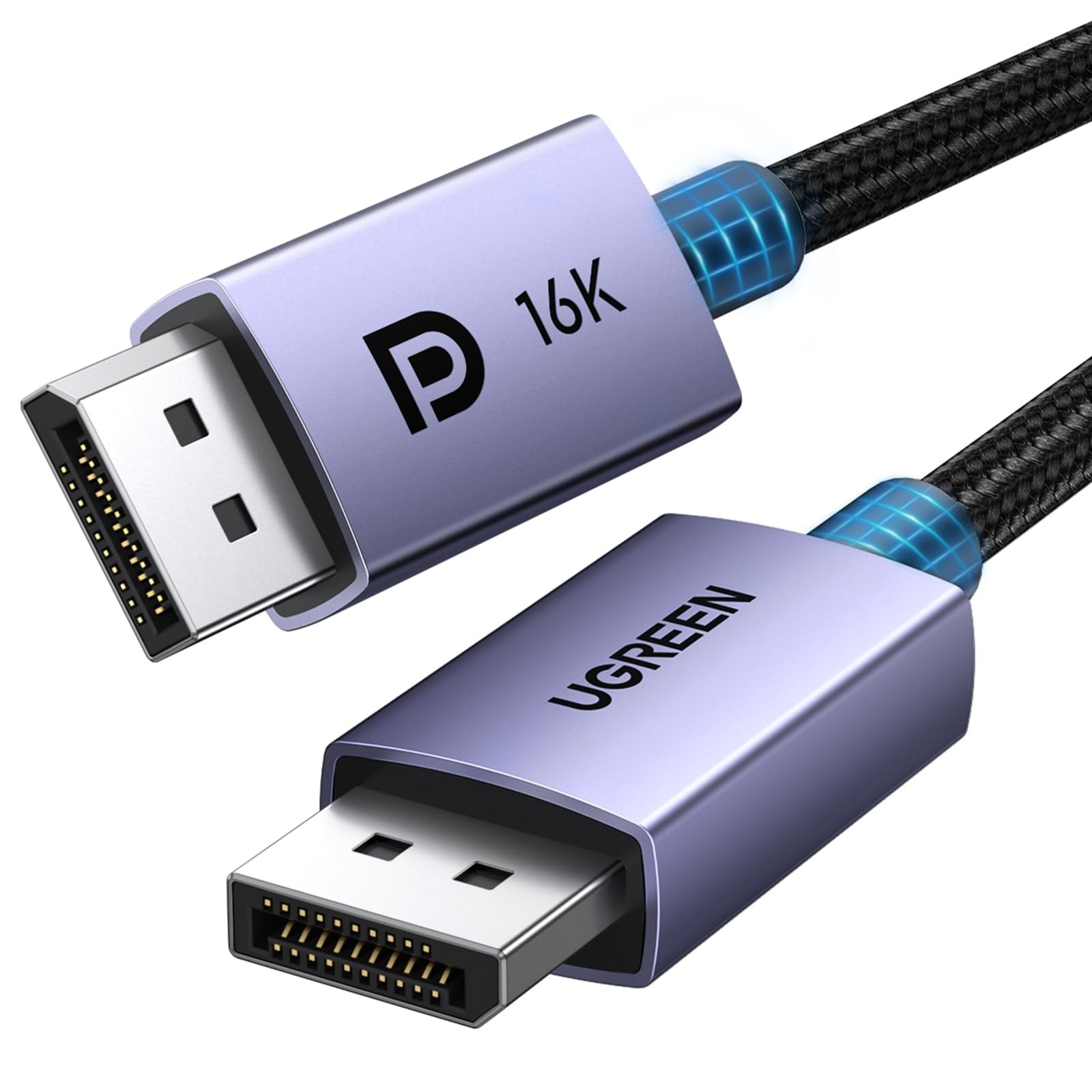UGREEN 16K 6.6FT DisplayPort Cable 2.1 [VESA Certified] DP 6.6FT, Purple