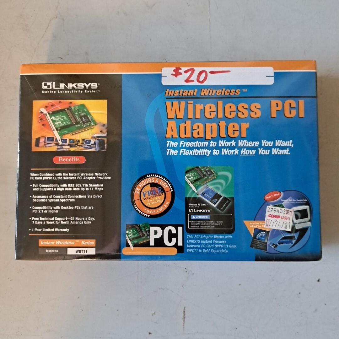 Linksys Instant Wireless PCI Adapter WDT11  New