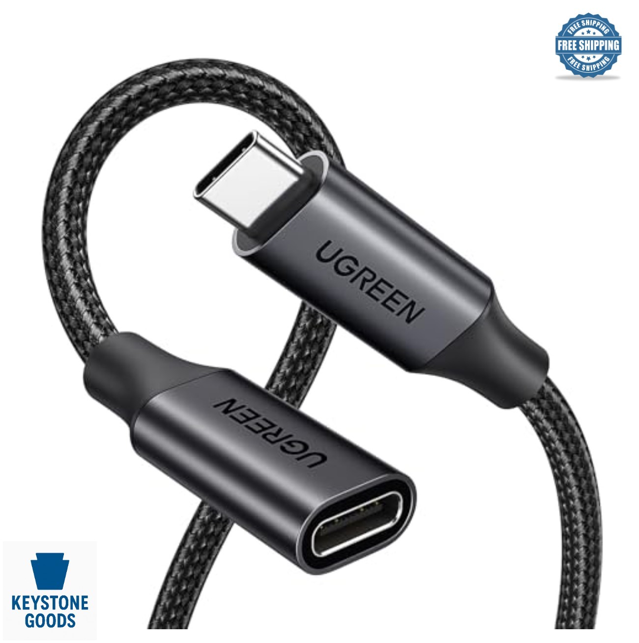 USB C Extension Cable 10Gbps 100W 3.3FT USB 3.2 Male to Female 4K Video