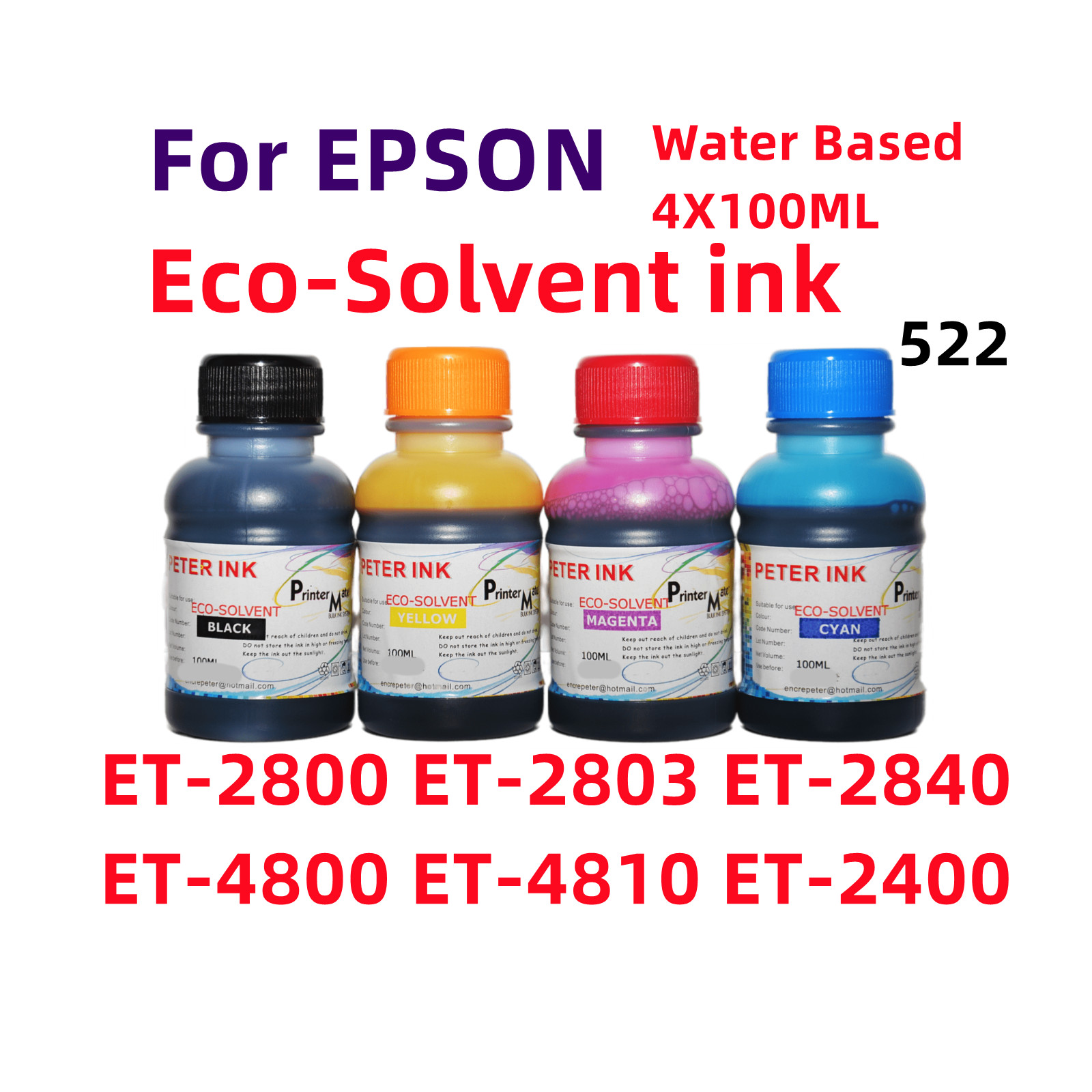 Eco solvent ink bottles for  ET2800 ET 2803 ET2840 ET4800 ET4810 2400  522