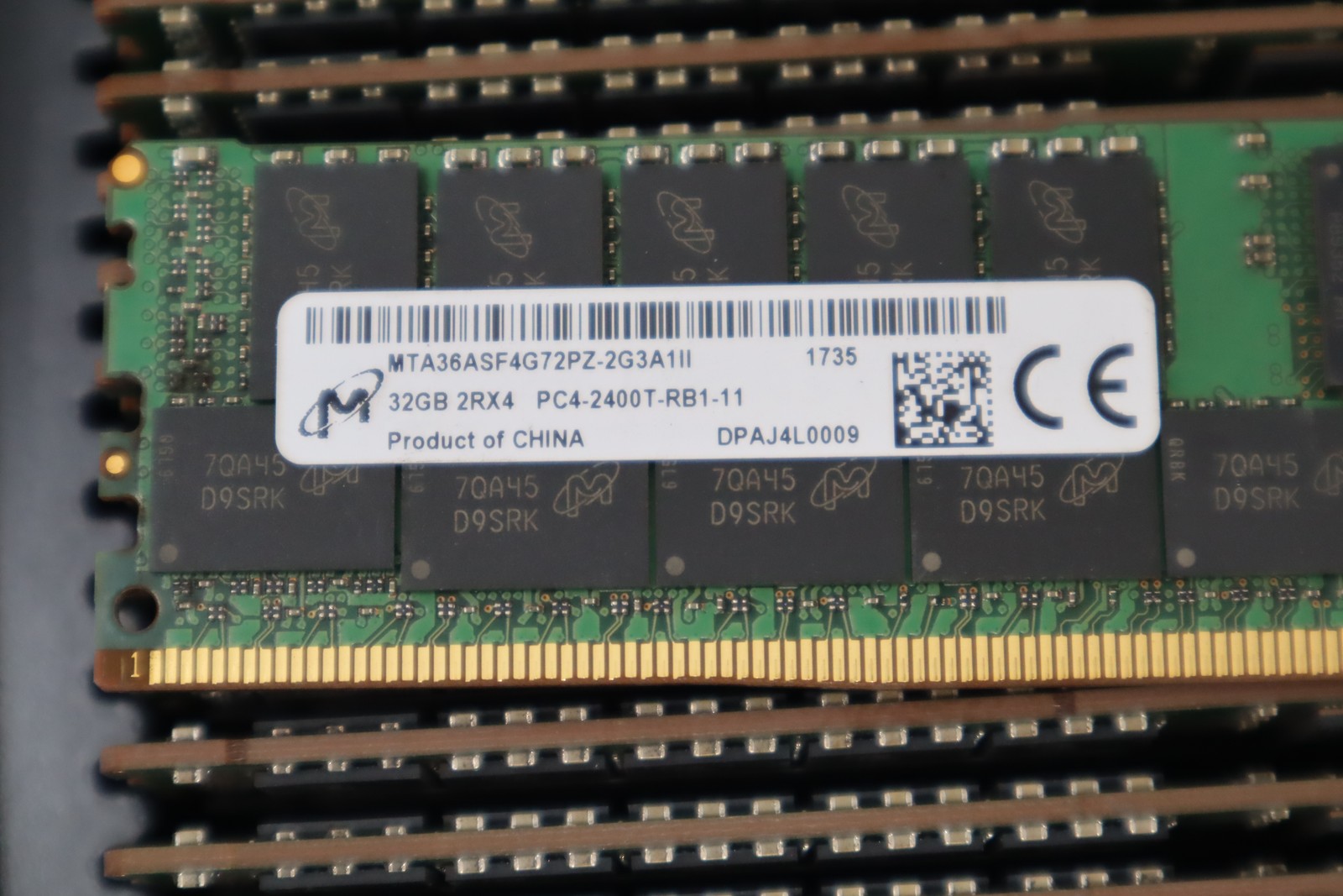 Lot of 18 Mixed Brands PC4 32GB 2400T-R Server RAM