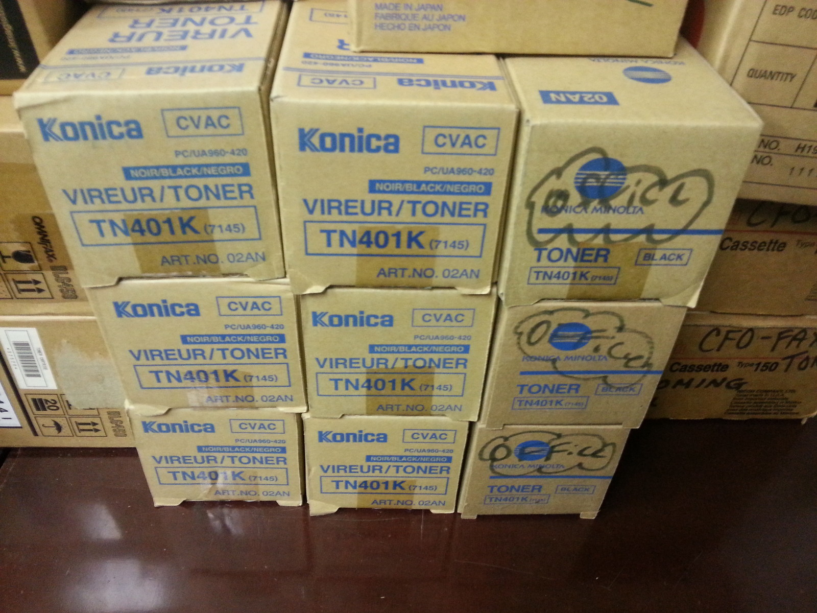 IPL013 - One set of 4 Genuine Konica Minolta TN401K Black Toners Value: $ 650