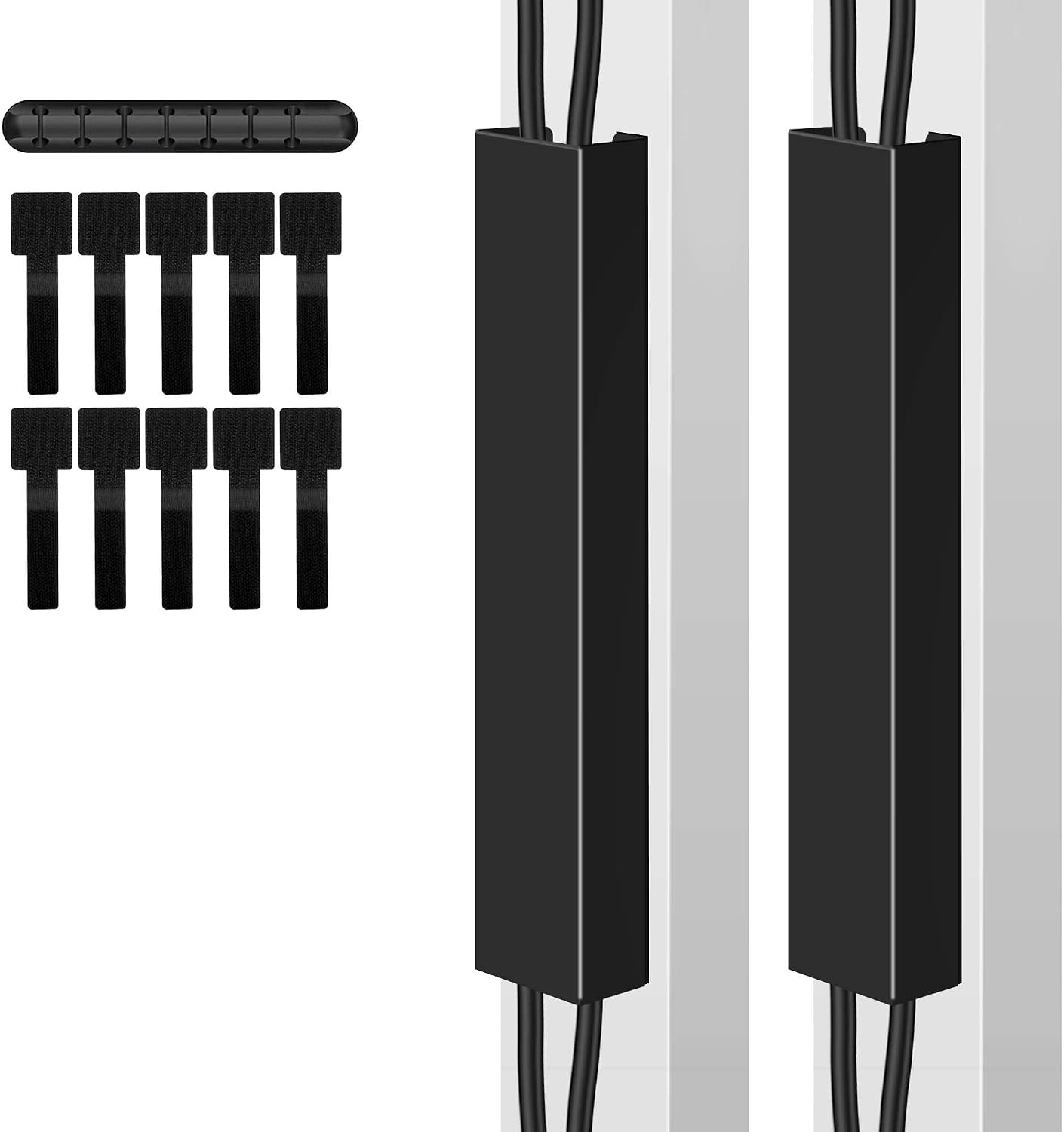 14-Inch Magnetic Cable Management Channels - 2 Pack for Home Office & Gaming