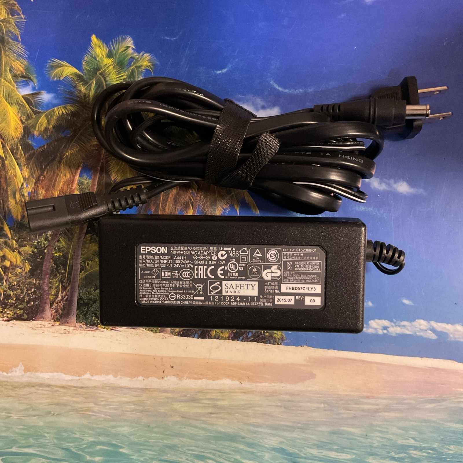 Original Epson A441H AC Adapter 24V 1.37A 40W Power Supply With AC Cord FREE S/H