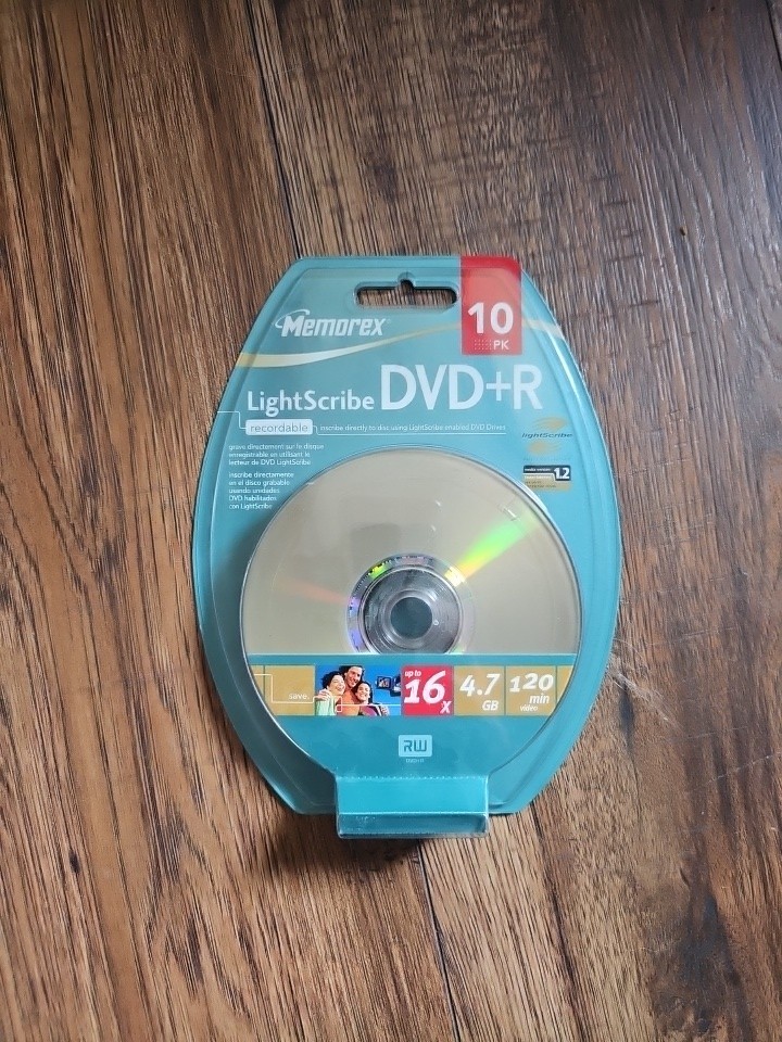 Memorex LightScribe DVD+R 10 Pack New, 4.7 GB 120 Minutes Video 16X 