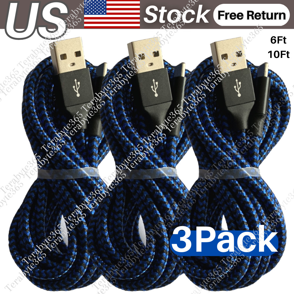 3Pack 10Ft 6Ft USB Fast Charger Cable For iPhone 14/13/12/11/X/8/6 Charging Cord