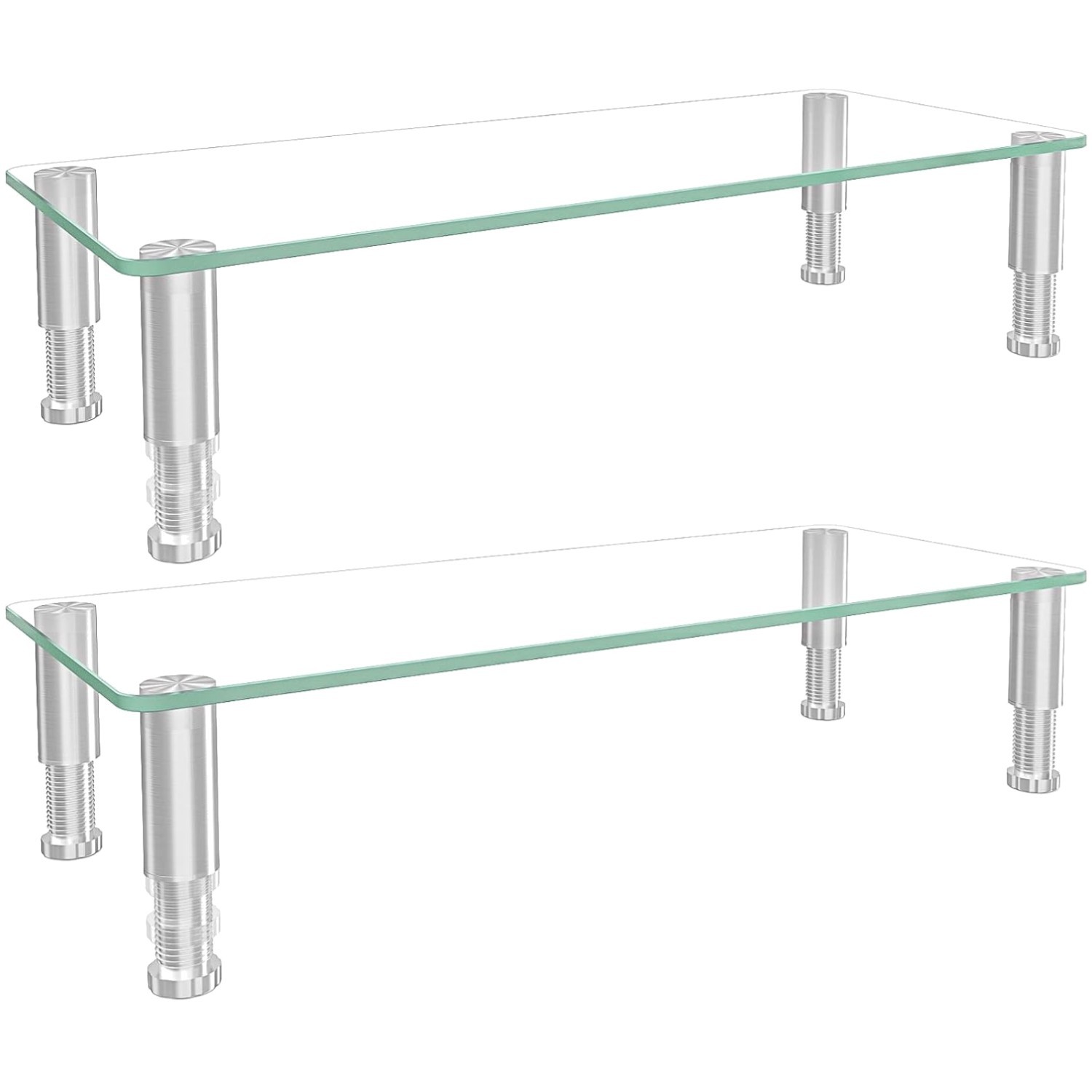 Dual Pack Computer Monitor Stand with Adjustable Height