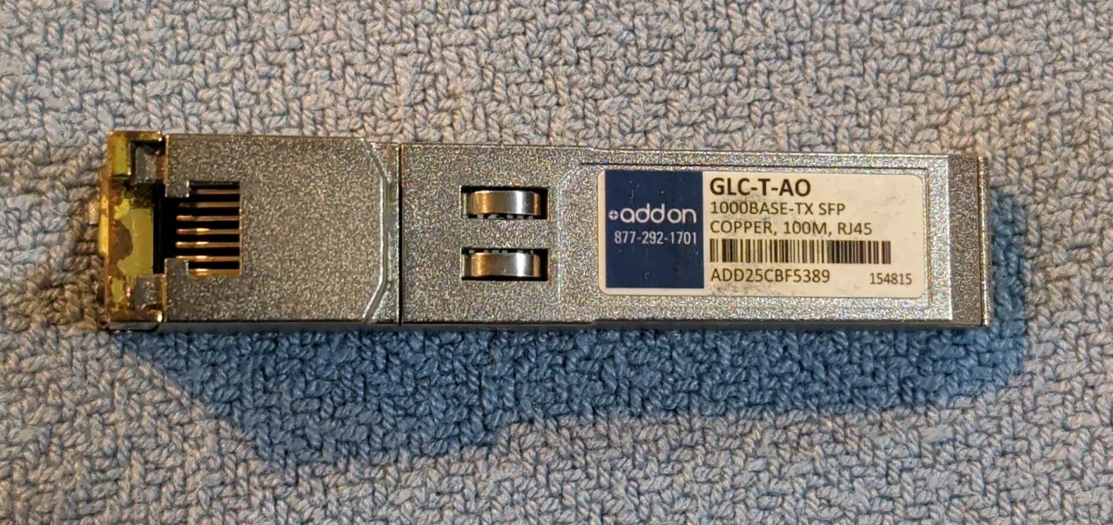 GLC-T-AO AddOn 1Gbps 1000Base-T Copper 100m RJ-45 Connector SFP Transceiver