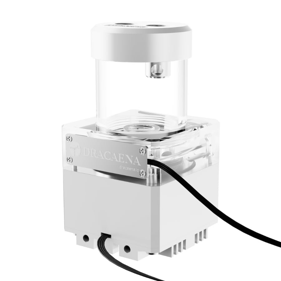 High-Performance 650L/H Water Cooling Pump, 65ml Reservoir, 12W, G1/4, White